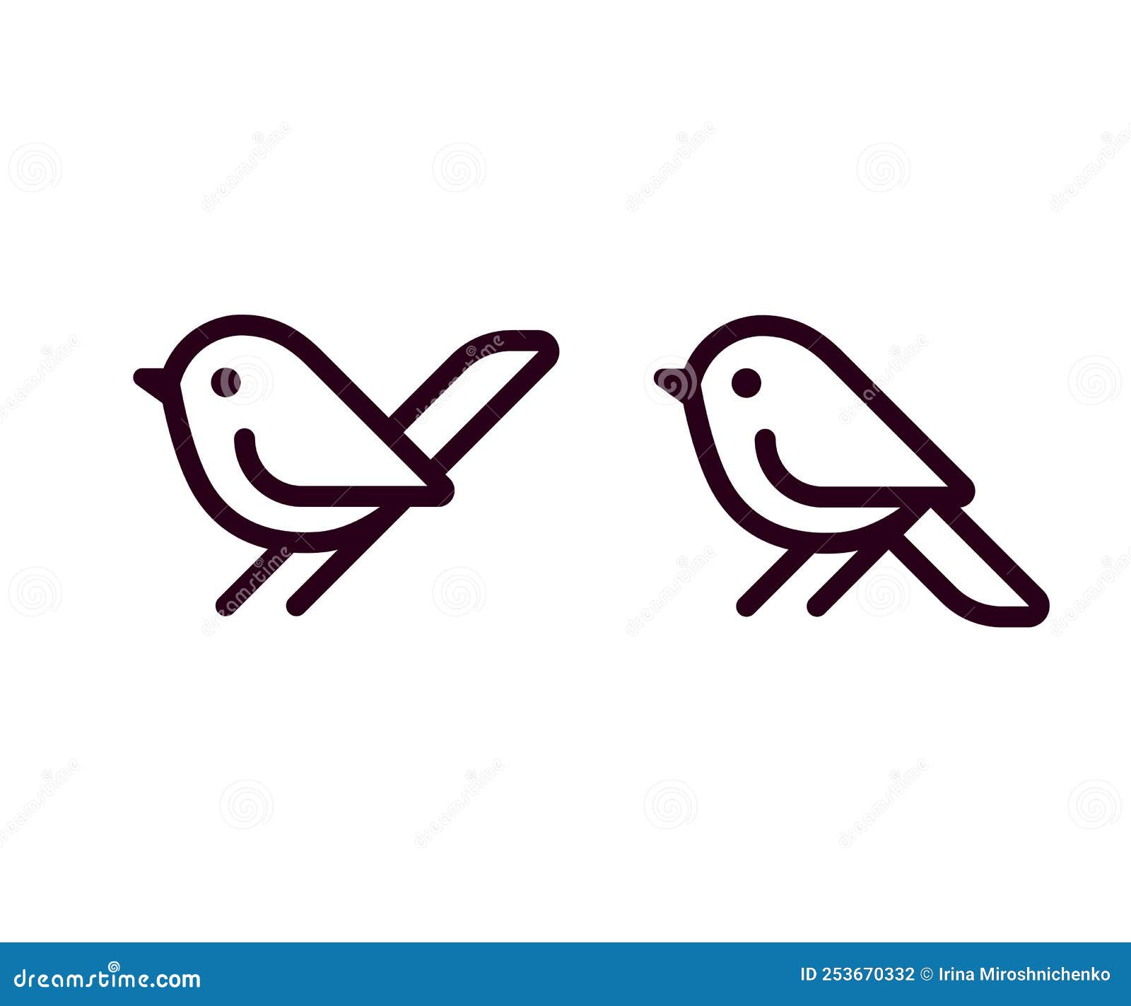 ícone De Linha De Pássaro De Desenho Simples Ilustração do Vetor -  Ilustração de pequeno, logotipo: 253670332