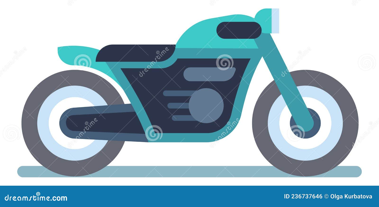 Vista lateral da motocicleta transporte de desenhos animados ícone de  motocicleta