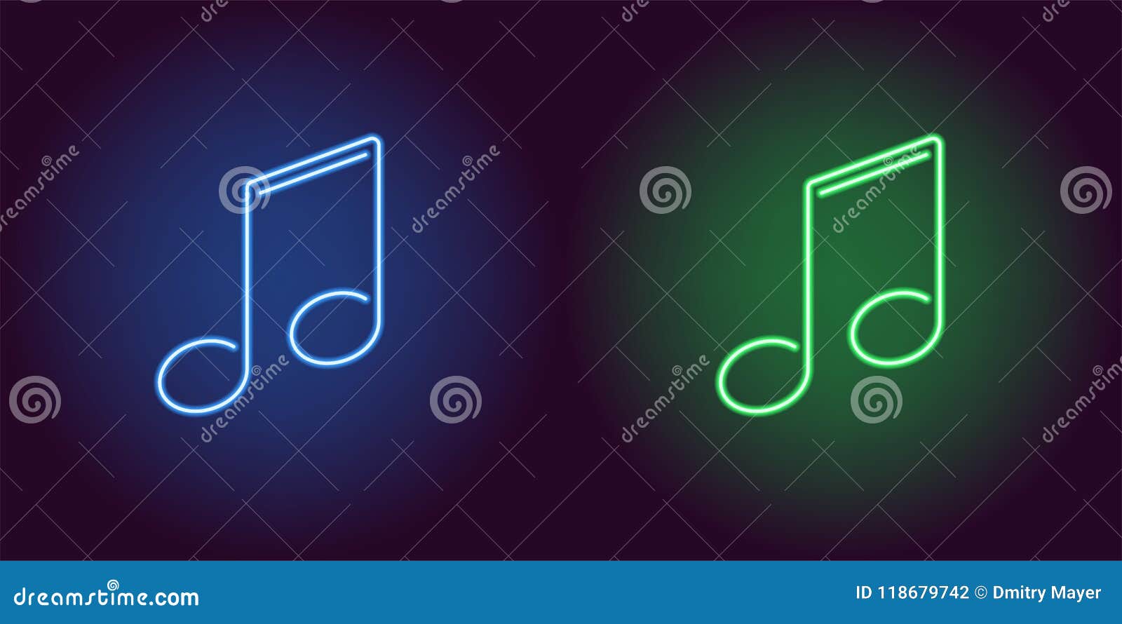 Ícone De Néon Da Nota Musical Azul E Verde Ilustração do Vetor - Ilustração de  verde, isolado: 118679742, image size:1600x890