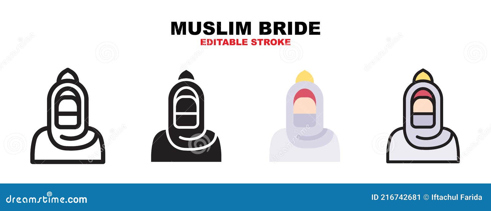ícone De Noiva Muçulmana Definido Com Diferentes Estilos Ilustração do  Vetor - Ilustração de isolado, menina: 216742681
