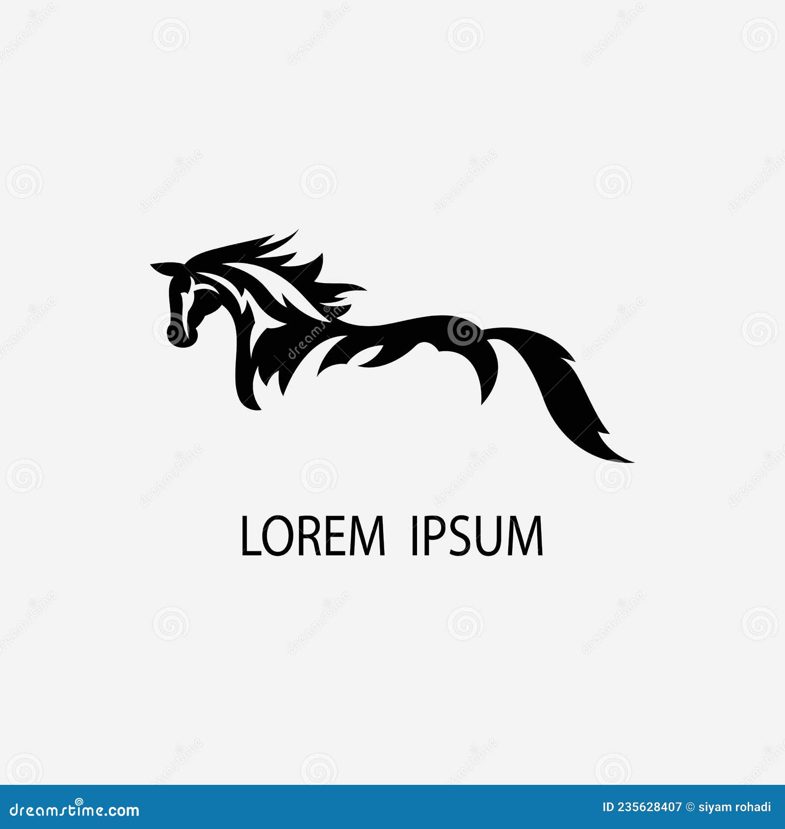 Modelo de vetor de design de logotipo de silhueta de cavalo de xadrez preto