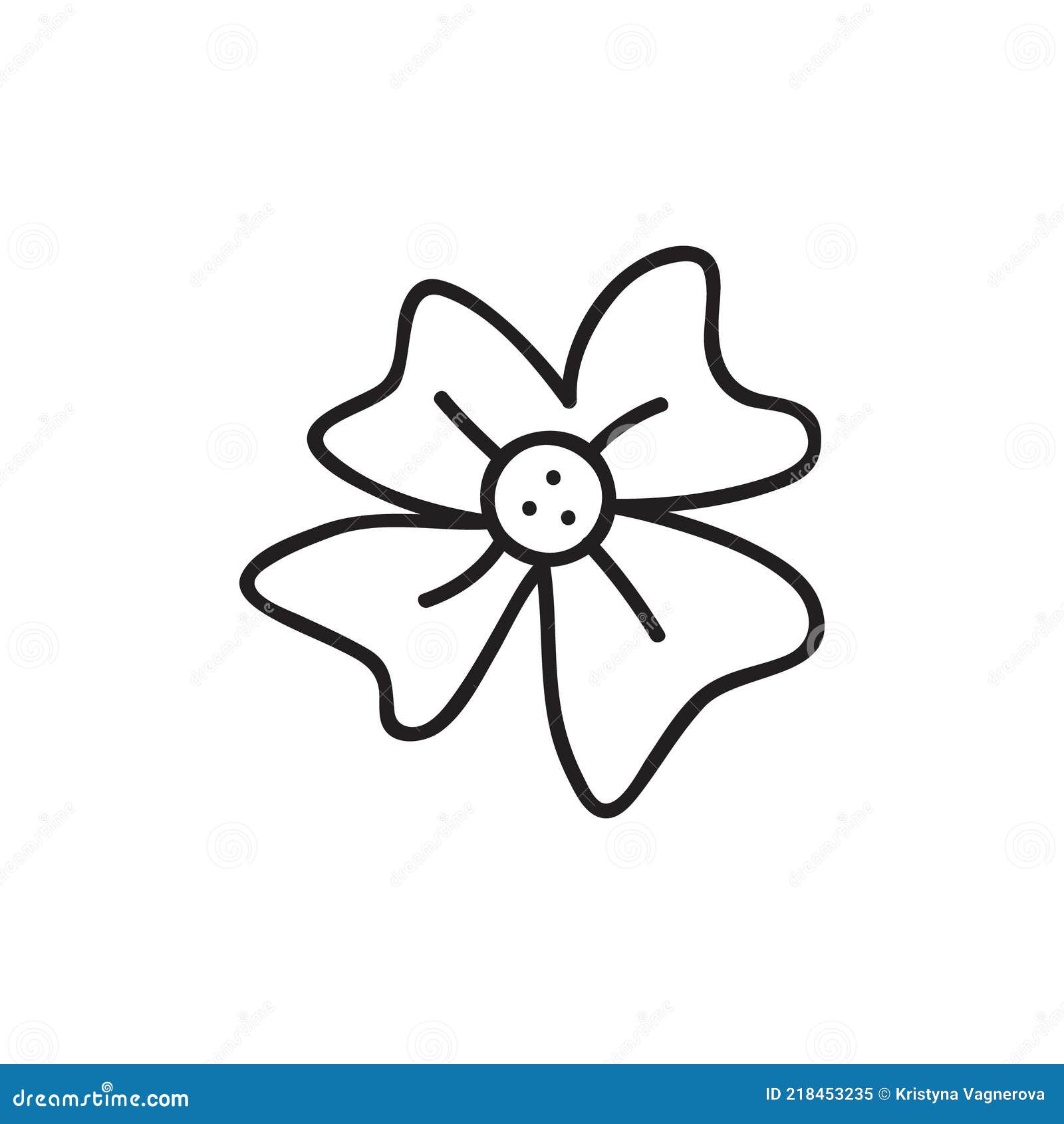 Um simples desenho preto e branco de uma flor.