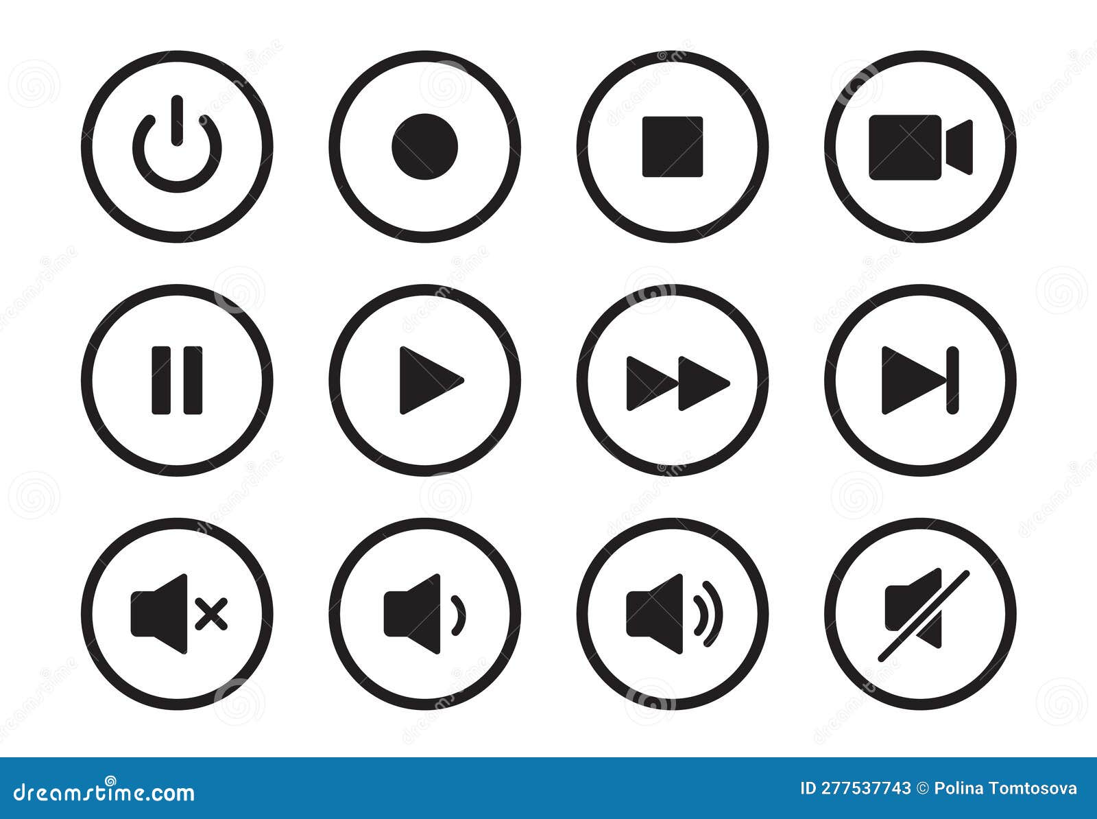 Ícone Pausa Música Controle Categoria Som Música imagem vetorial