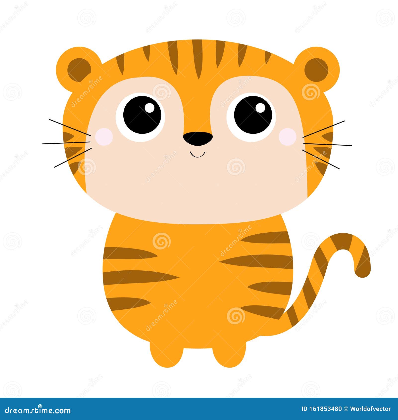 Imagem de ícone de animal de desenho animado de tigre bonito
