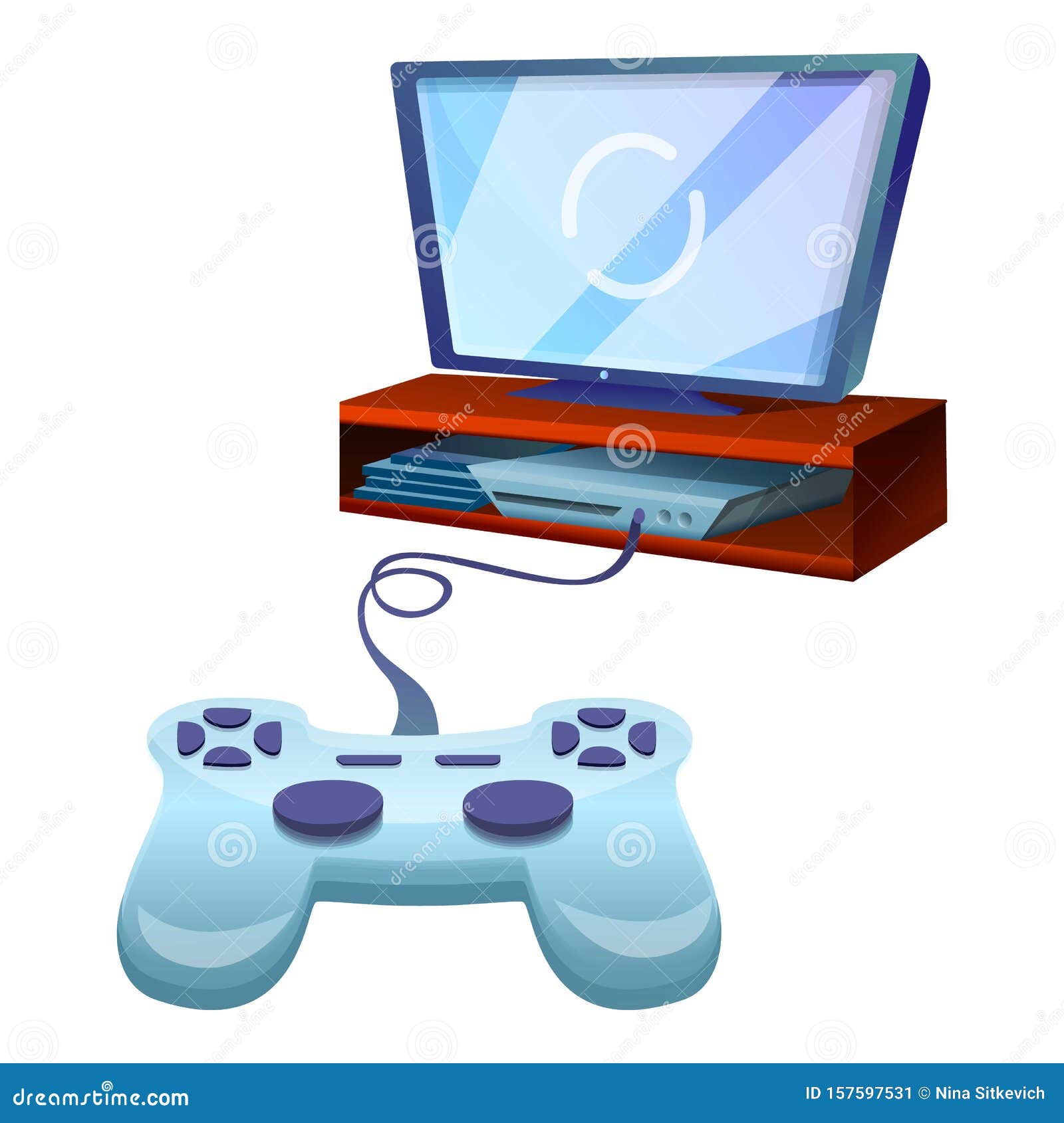 Fundo Laranja Dos Desenhos Animados Do Console De Jogos, Consola