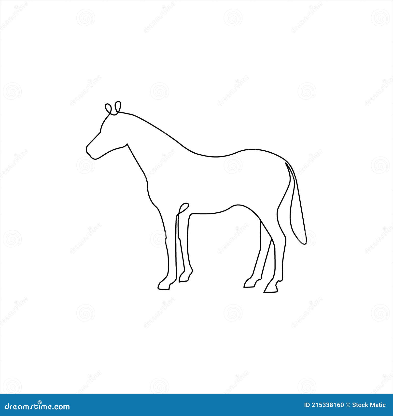 Desenho de linha simples de um cavalo