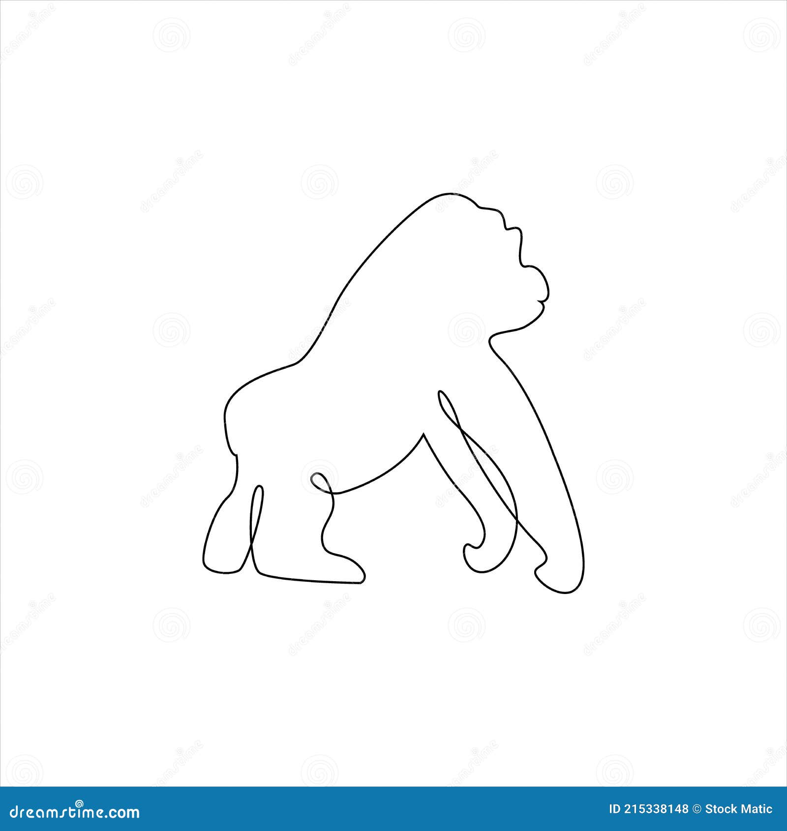 ícone Do Contorno Do Macaco Com Desenho De Uma Linha Ilustração do