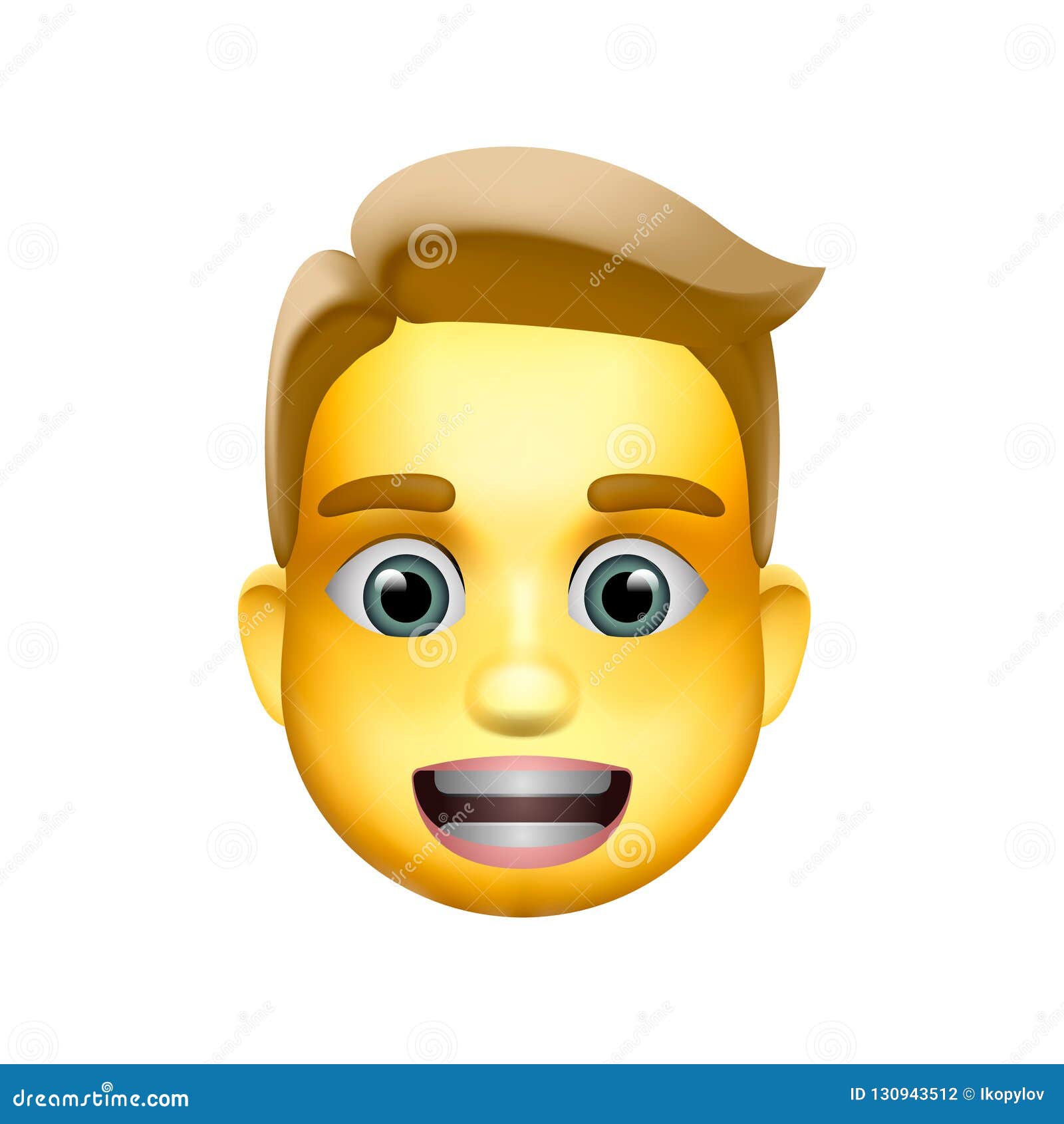 Ícone Do Emoji Do Homem, Tom De Pele Da Meio-luz, Cabelo Louro