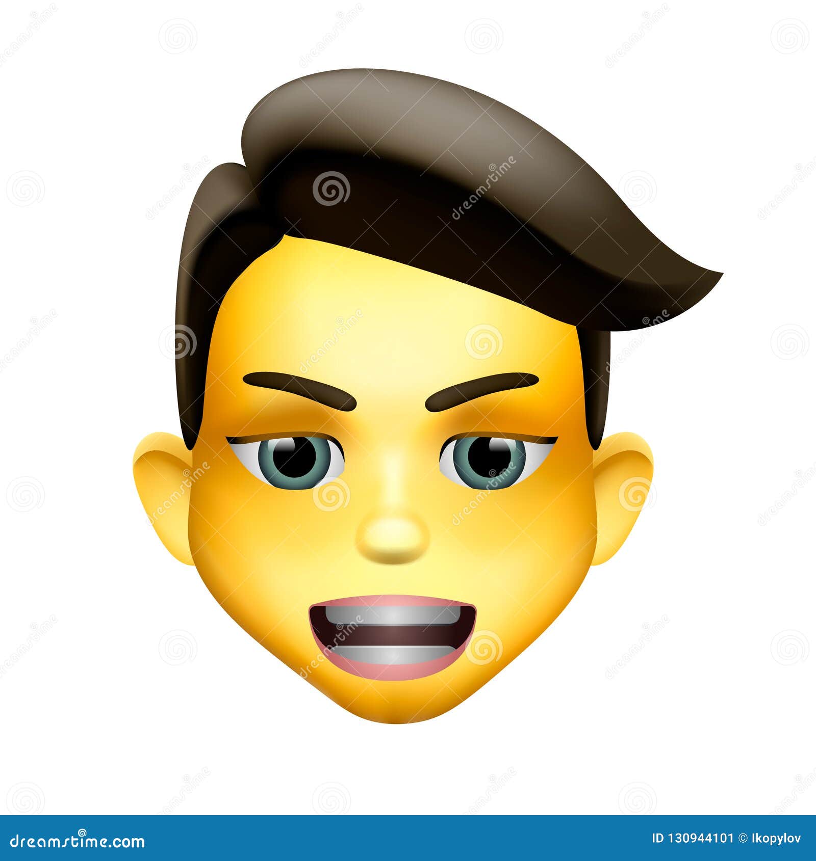 Ícone Do Emoji Do Homem, Tom De Pele Da Meio-luz, Cabelo Marrom