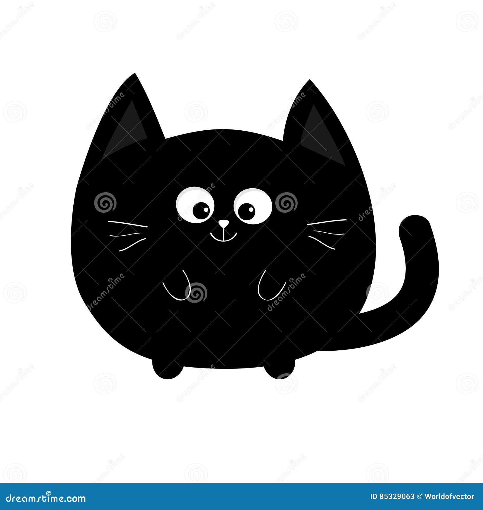 Gatinho Gato Preto Bonito Ícone Gatinho Personagem Desenhos Animados Kawaii  imagem vetorial de worldofvector© 386445438