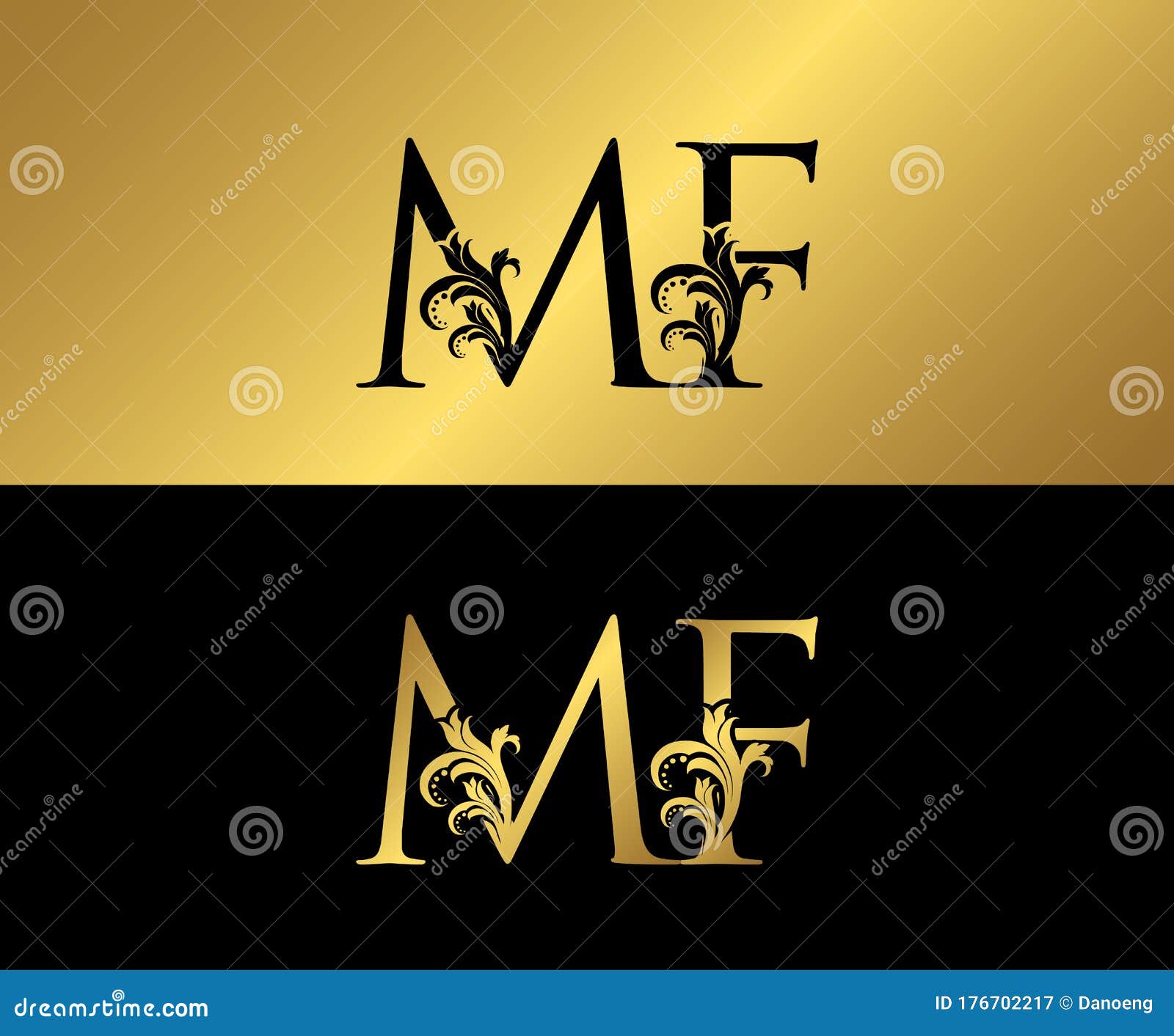 ícone Do Logotipo Dourado Mf Luxury ícone Da Letra Vintage Gold Mf  Ilustração Stock - Ilustração de luxo, elegante: 176702217