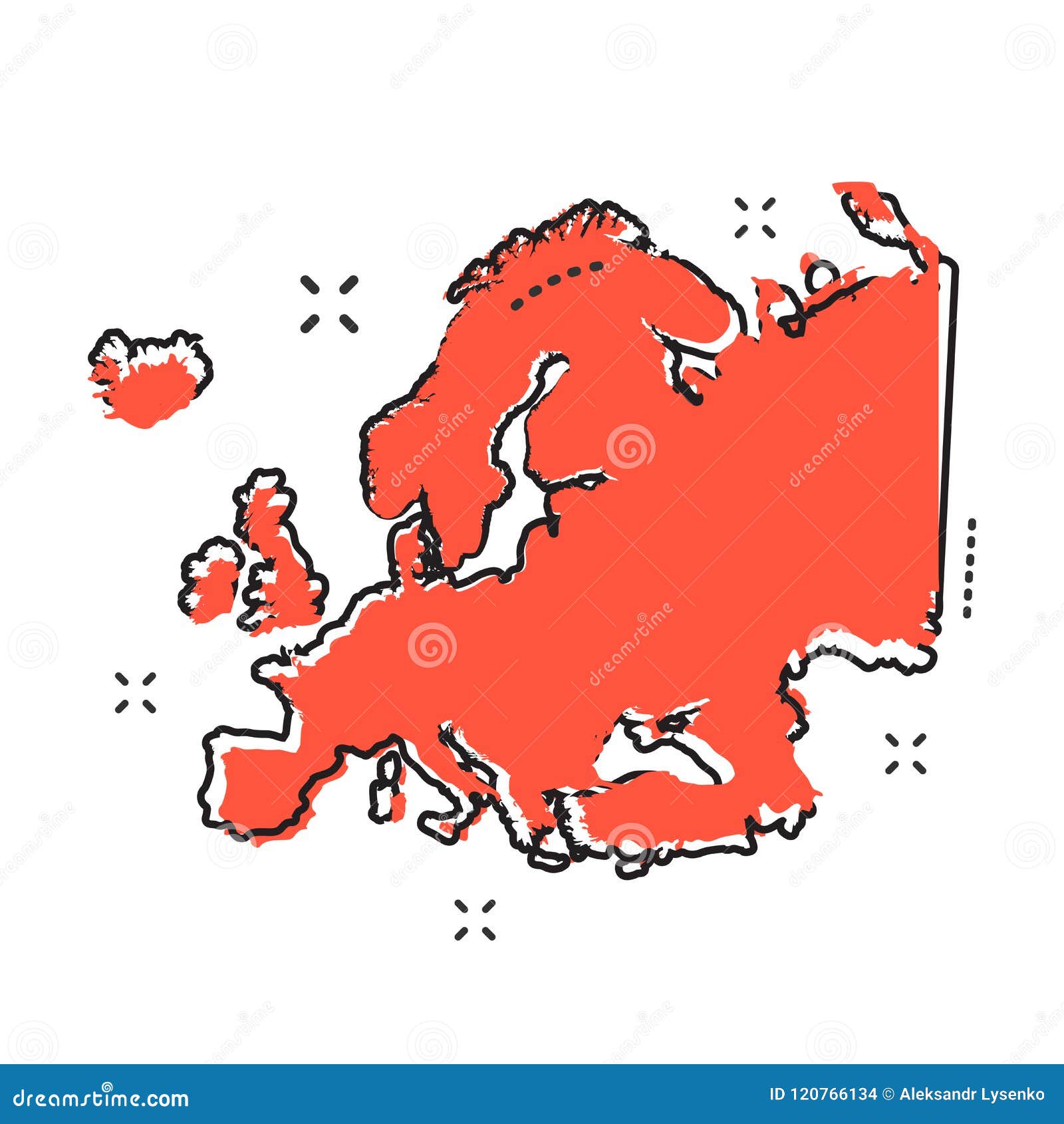 Ícone de mapa da rússia colorido dos desenhos animados em estilo cômico federação  russa sinal ilustração pictograma conceito de negócio de respingo de  geografia do país