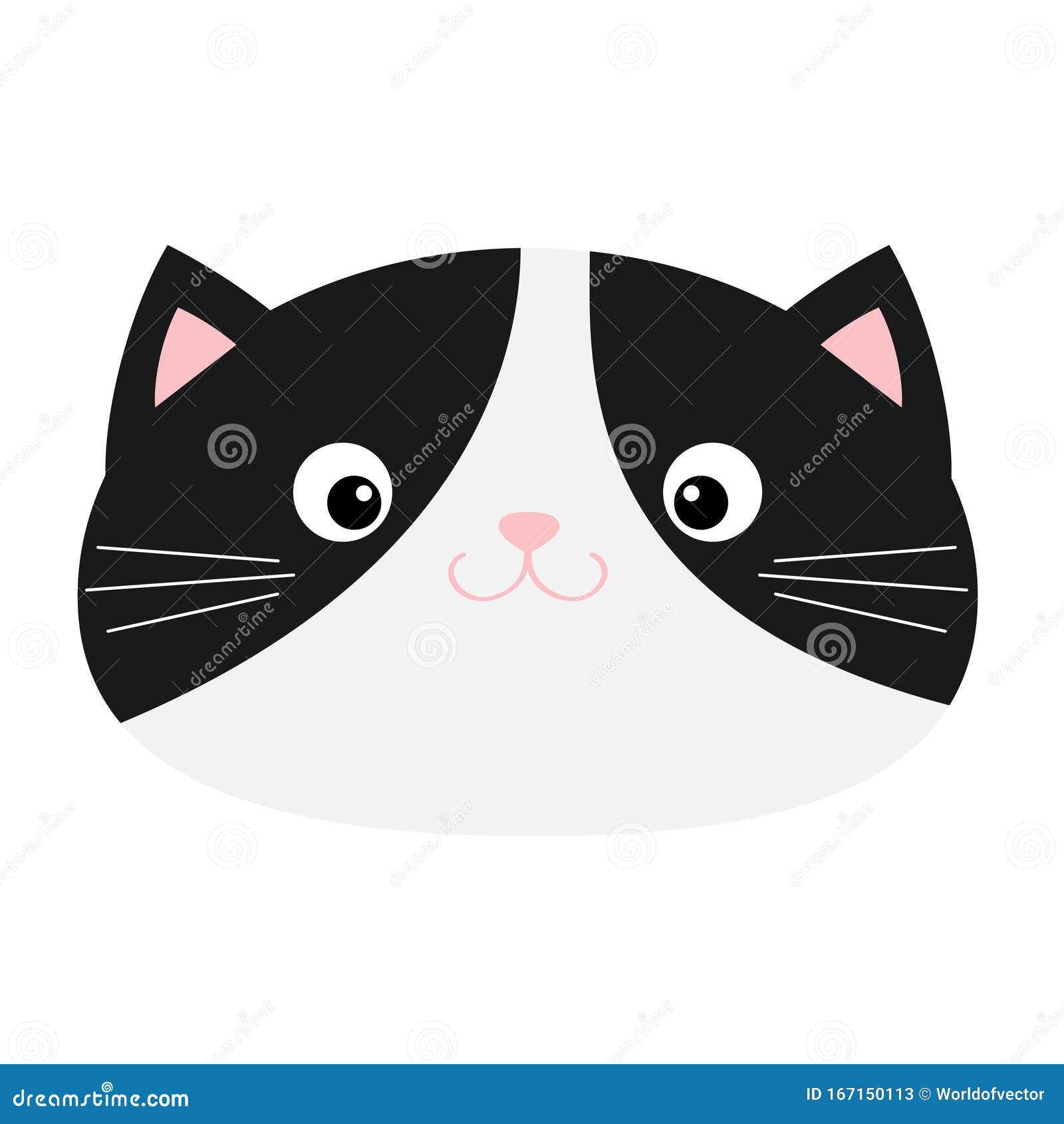 Desenhos animados do gatinho do gato, gato preto e branco dos desenhos  animados, branco, cara, sorridente png