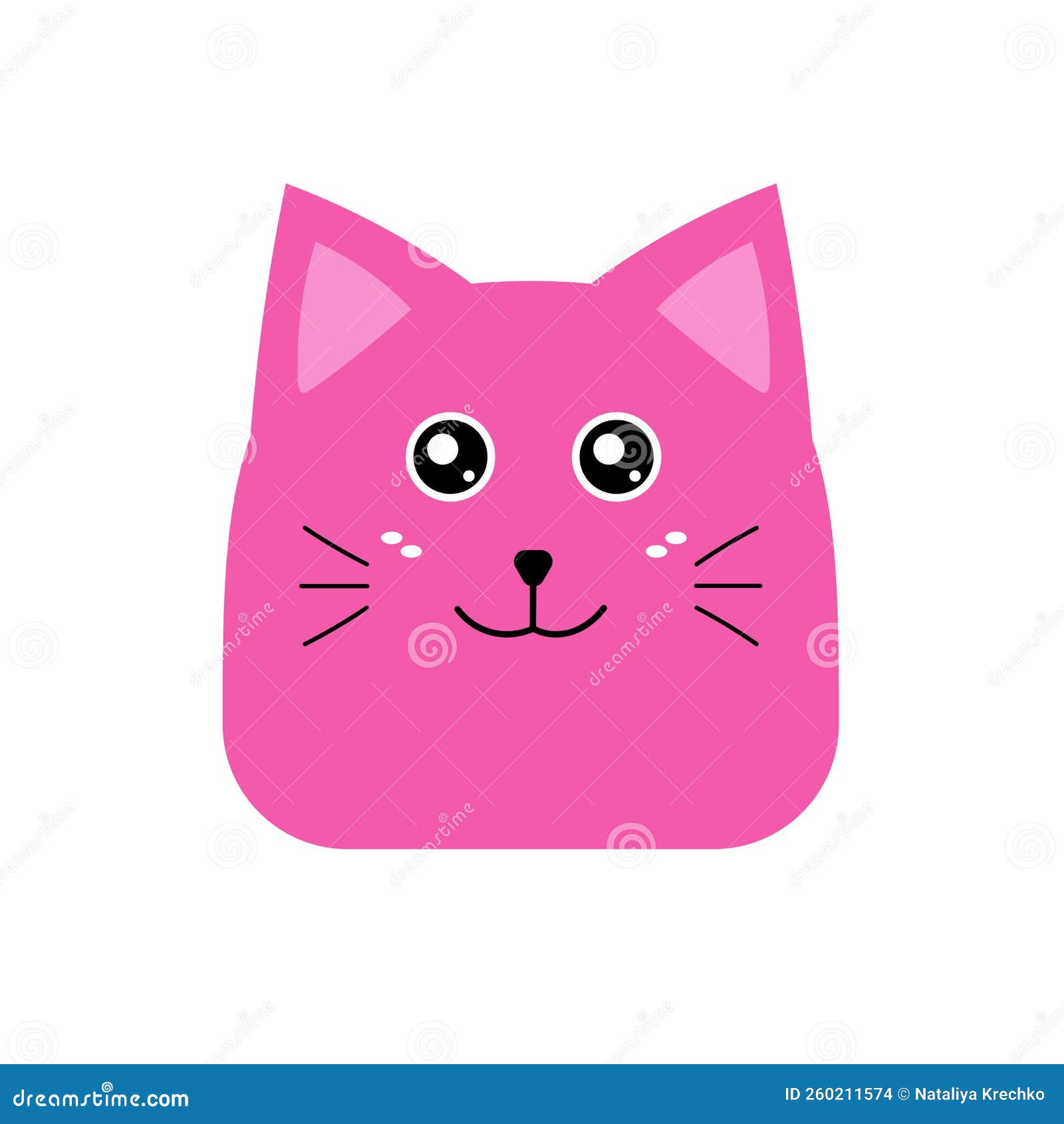 Ilustração de design de adesivo de gato kawaii adorável e fofo