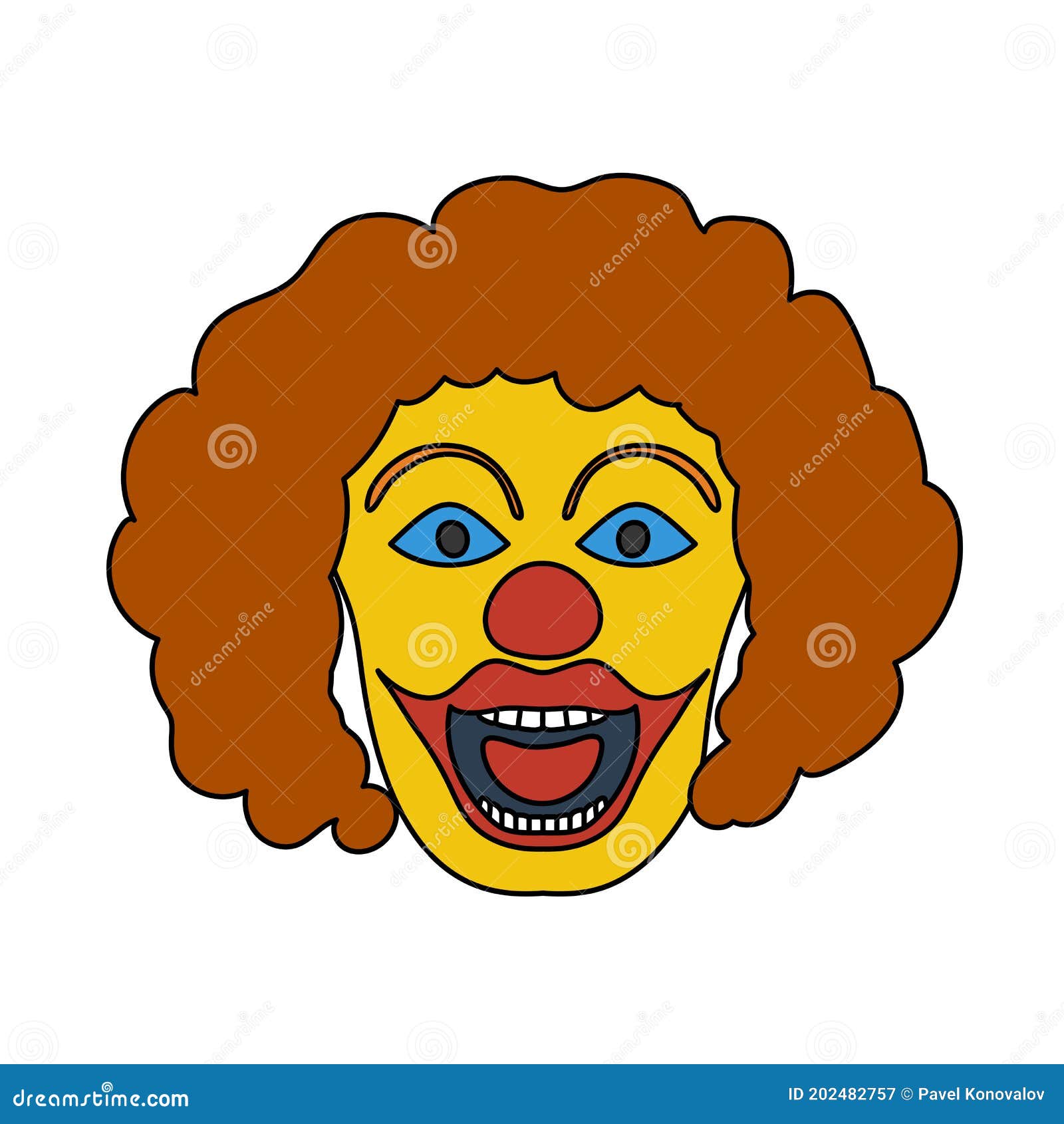 Design de ícone de vetor de ilustração de rosto de palhaço