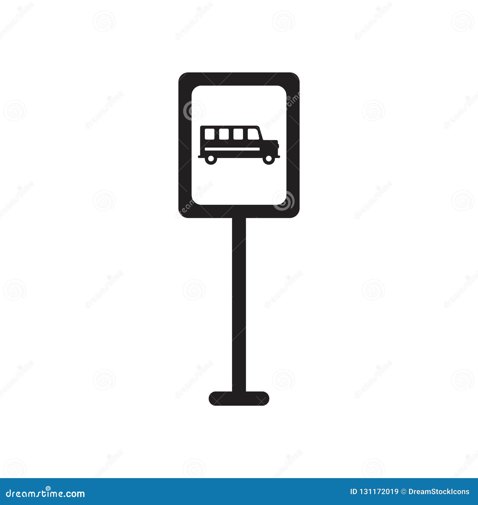 Icone Do Sinal Da Parada Do Onibus Ilustracao Do Vetor Ilustracao De Parada Sinal 131172019