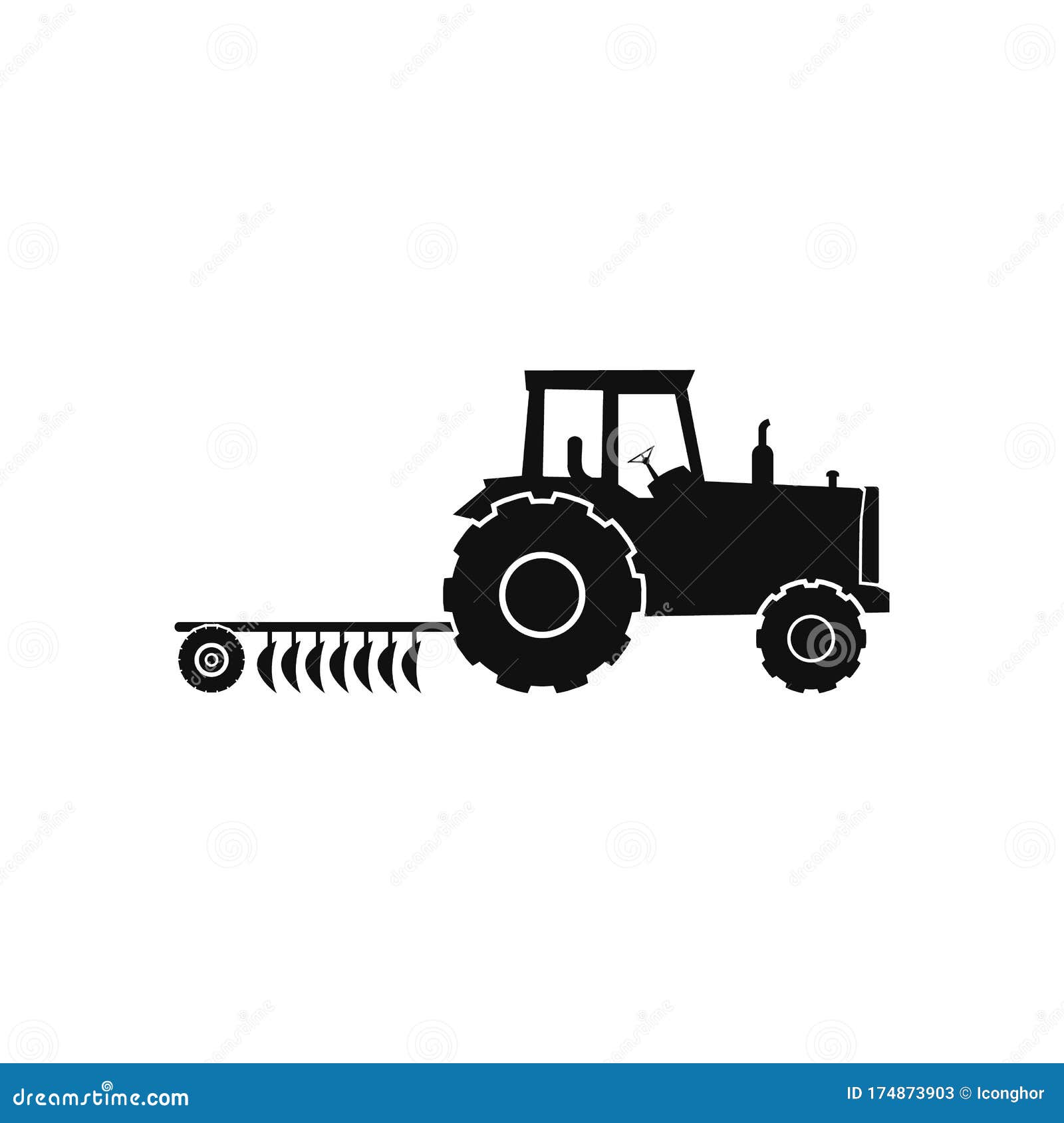 Ícone de Trator Agrícola ilustração do vetor. Ilustração de terra -  174873903, image size:1600x1690