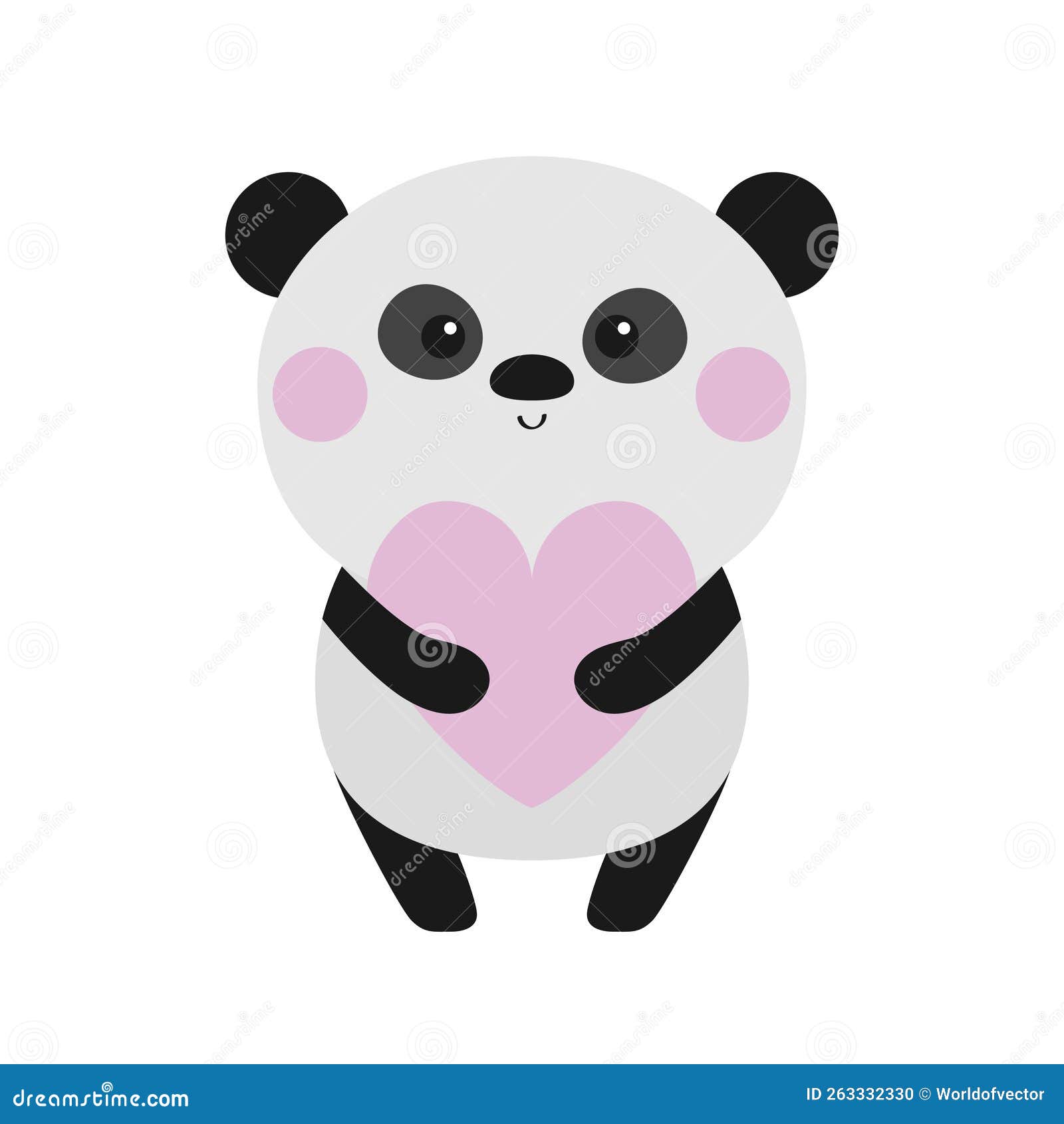 Cara de urso panda bonito. olhar amoroso. personagem de desenho animado.  ilustração.