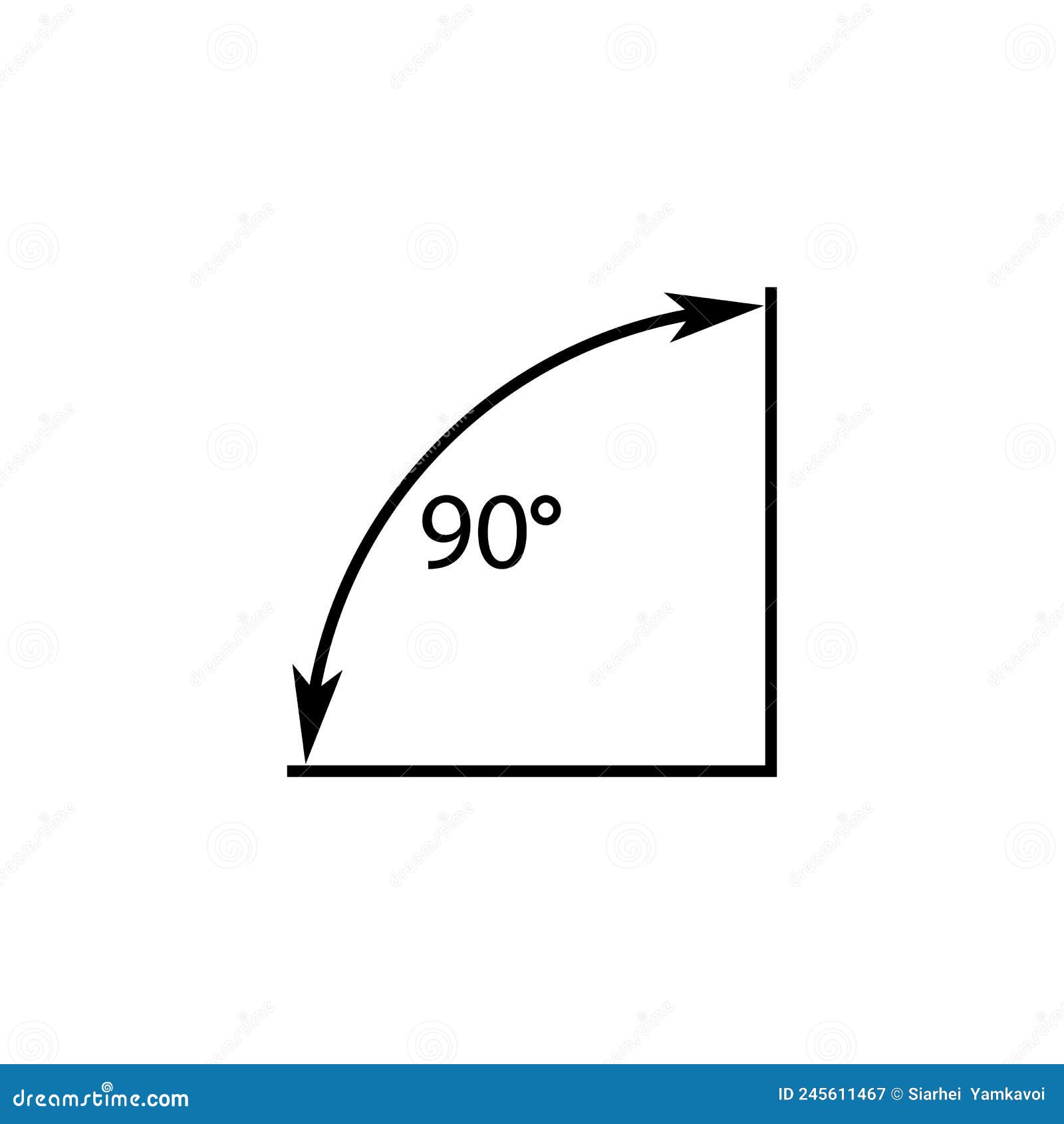 ícone Do Vetor Angular De 90 Graus. Símbolo De ângulo Direito Com