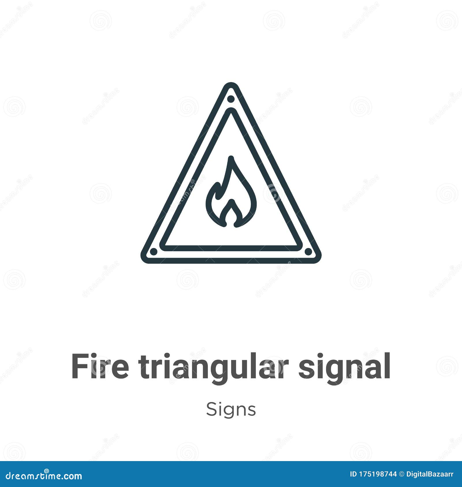 ícone Do Vetor De Contorno Do Sinal Triangular De Incêndio. Ilustração  Simples Do Elemento Simples De Vetor De Vetor Plano De Fogo Ilustração do  Vetor - Ilustração de material, vetor: 175198744