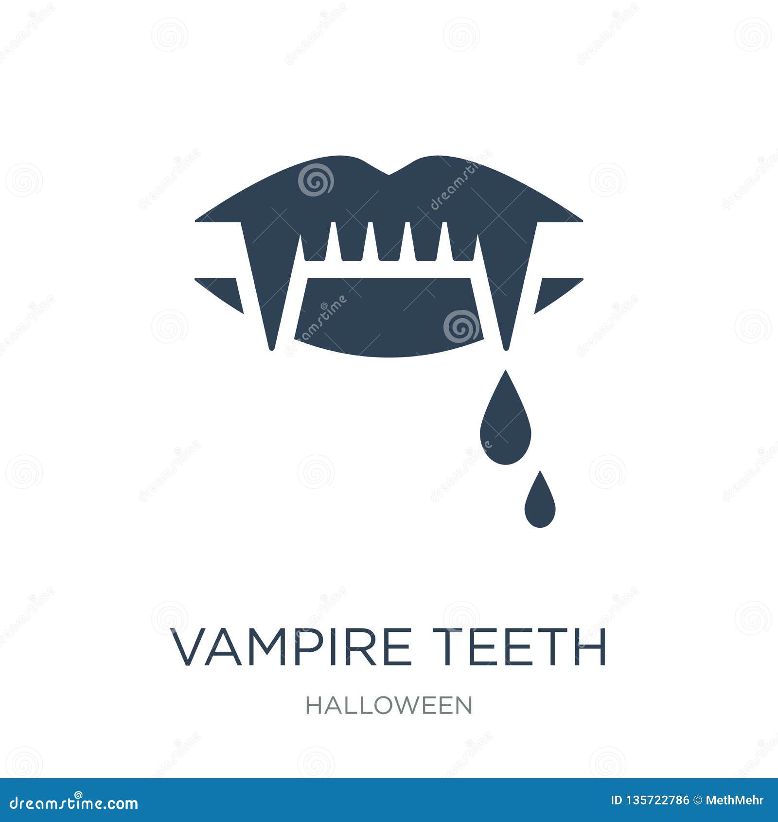 Ilustração de dentes de vampiro assustador