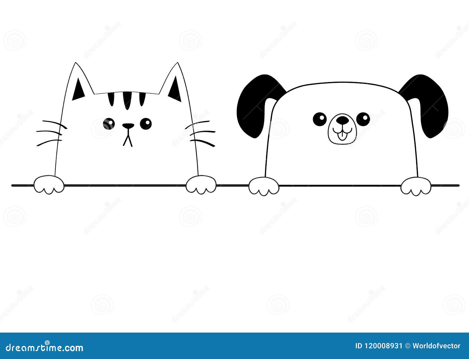 Uma coleção de gatos bonitos dos desenhos animados. ilustração em vetor  preto e branco para um livro de colorir. desenho de contorno.