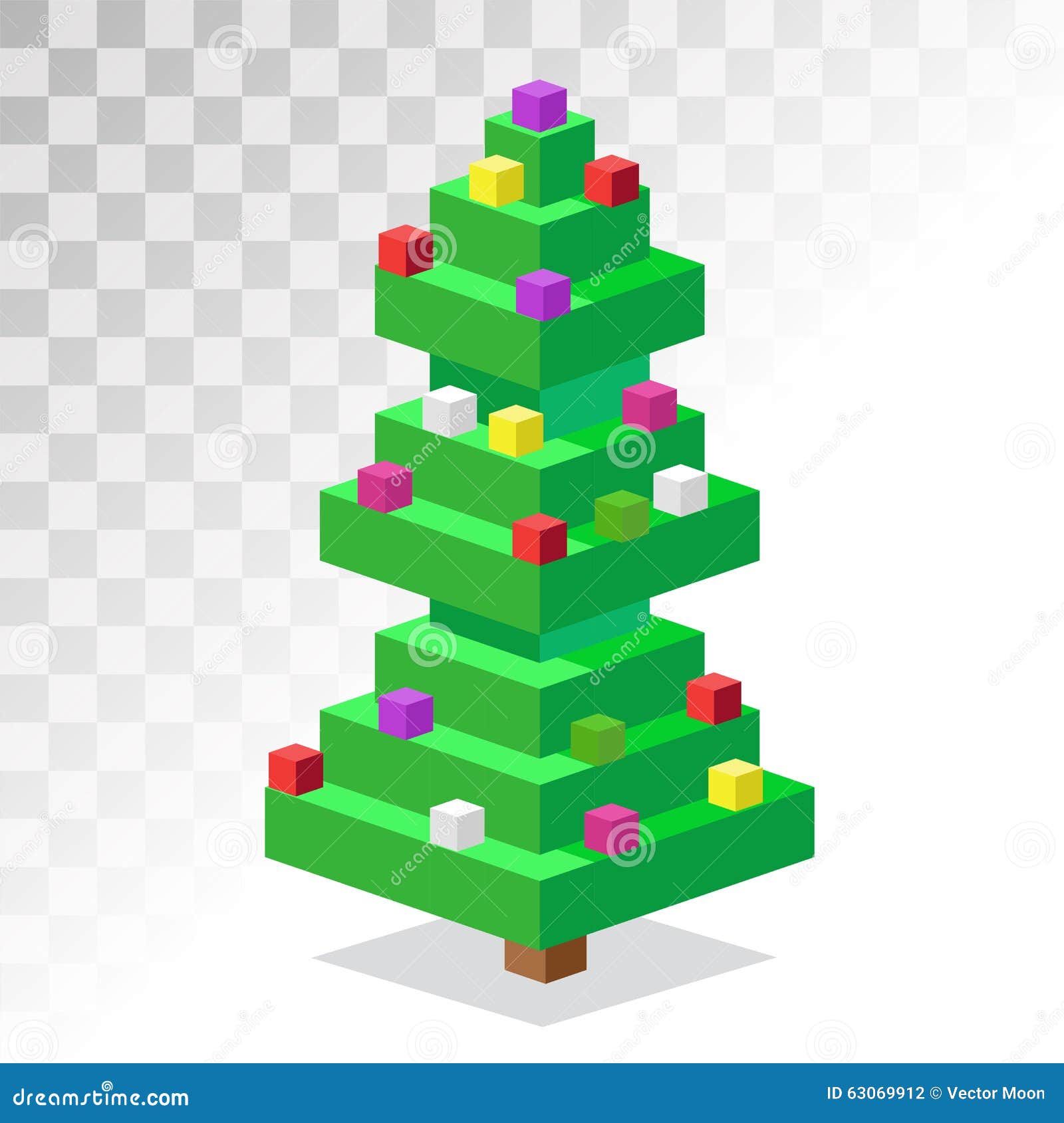 árvore de natal de pixel art, com ícone de vetor de estrelas e