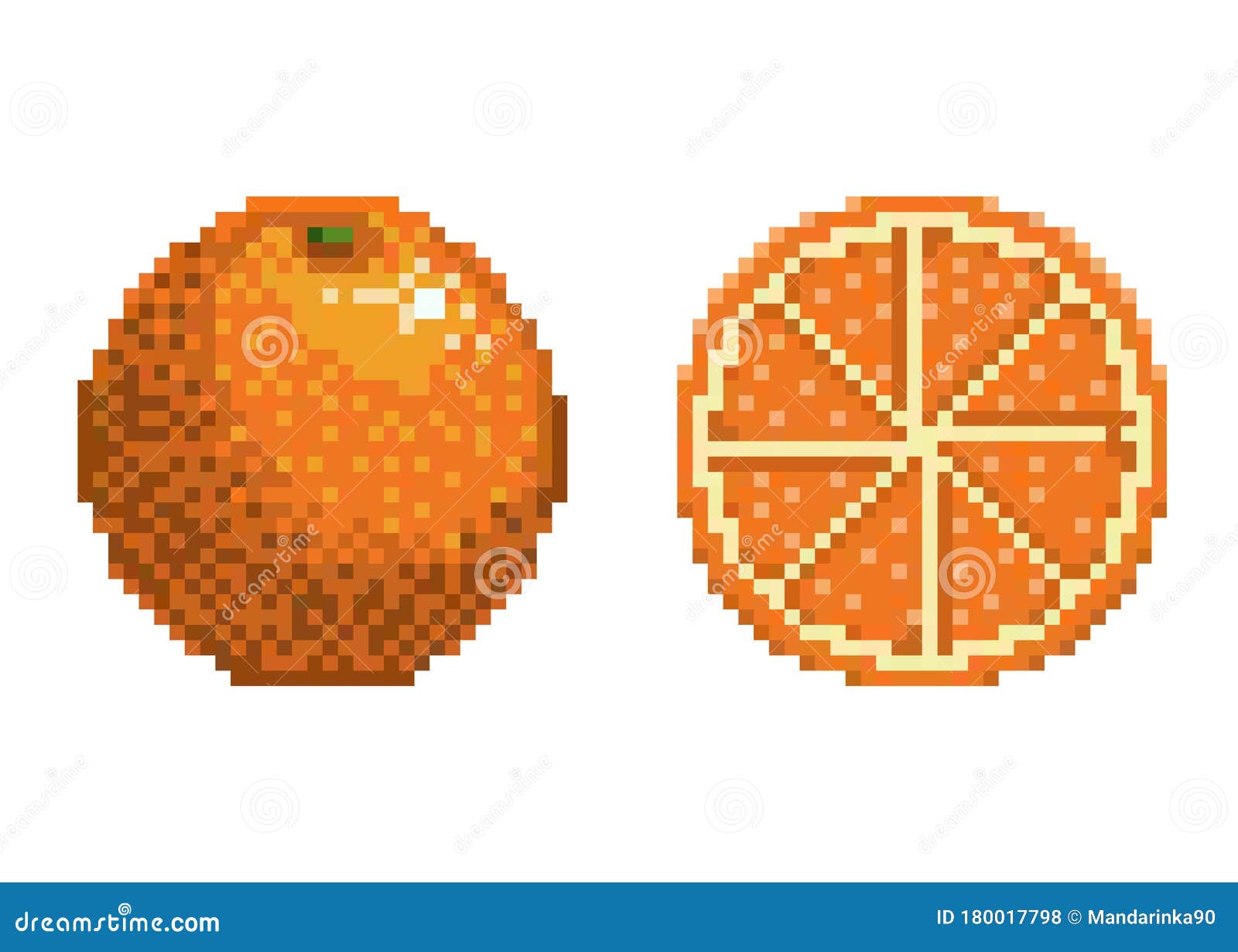 Ícone Laranja De Arte Em Pixel 32x32 Pixels Ilustração do Vetor