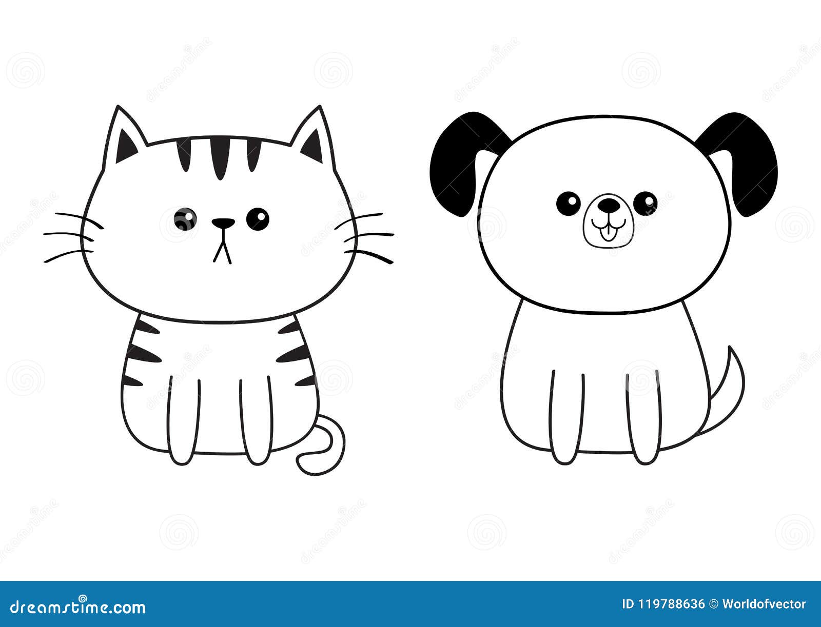 Desenho em preto e branco de um grupo de gatos para colorir e