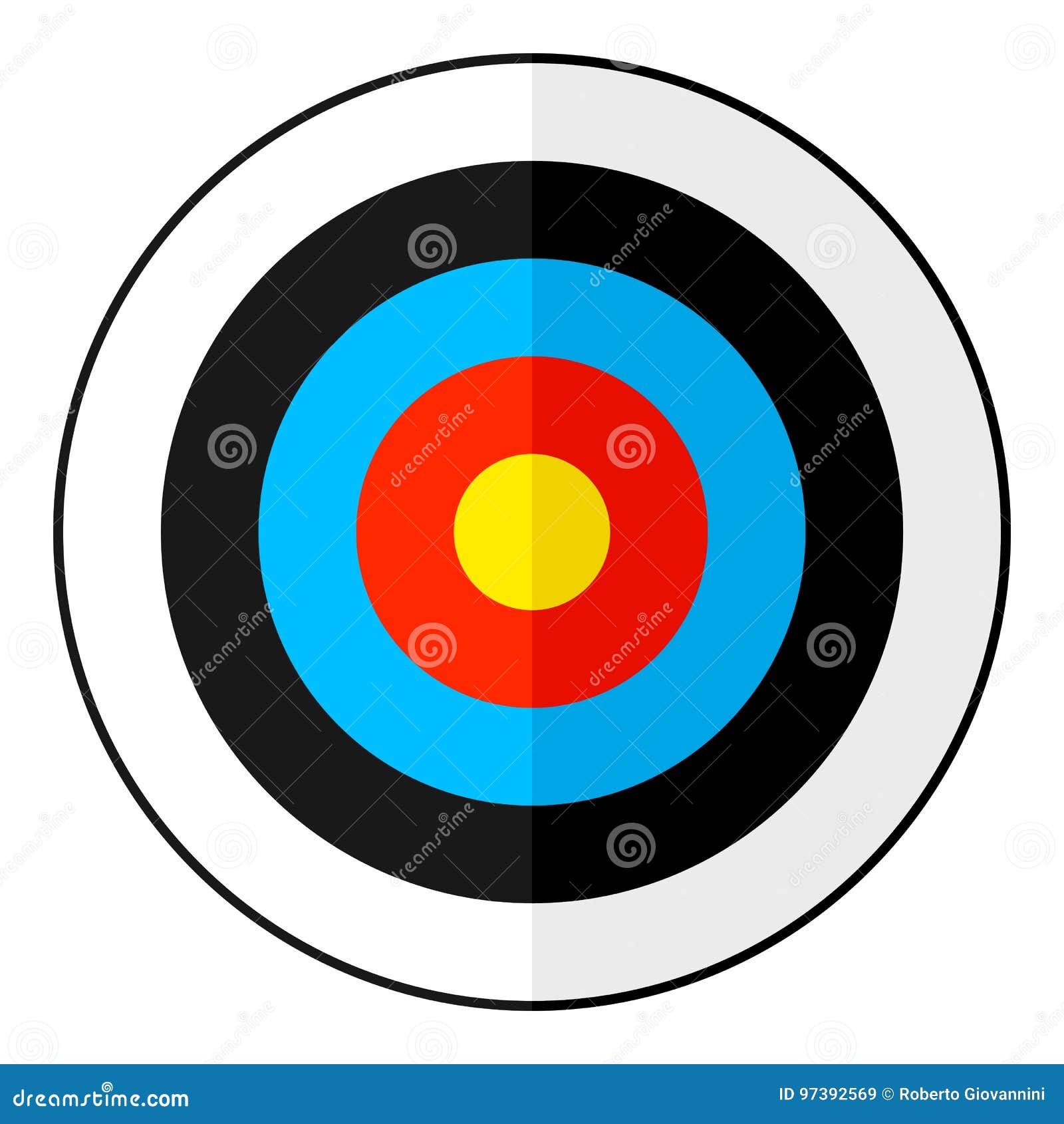 vetor de desenho de ícone de tiro no alvo. alvo de tiro com arco