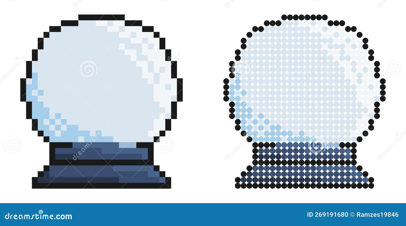 ícone Pixel. Bola De Cristal Mágico Do Vidente. Adivinhação E