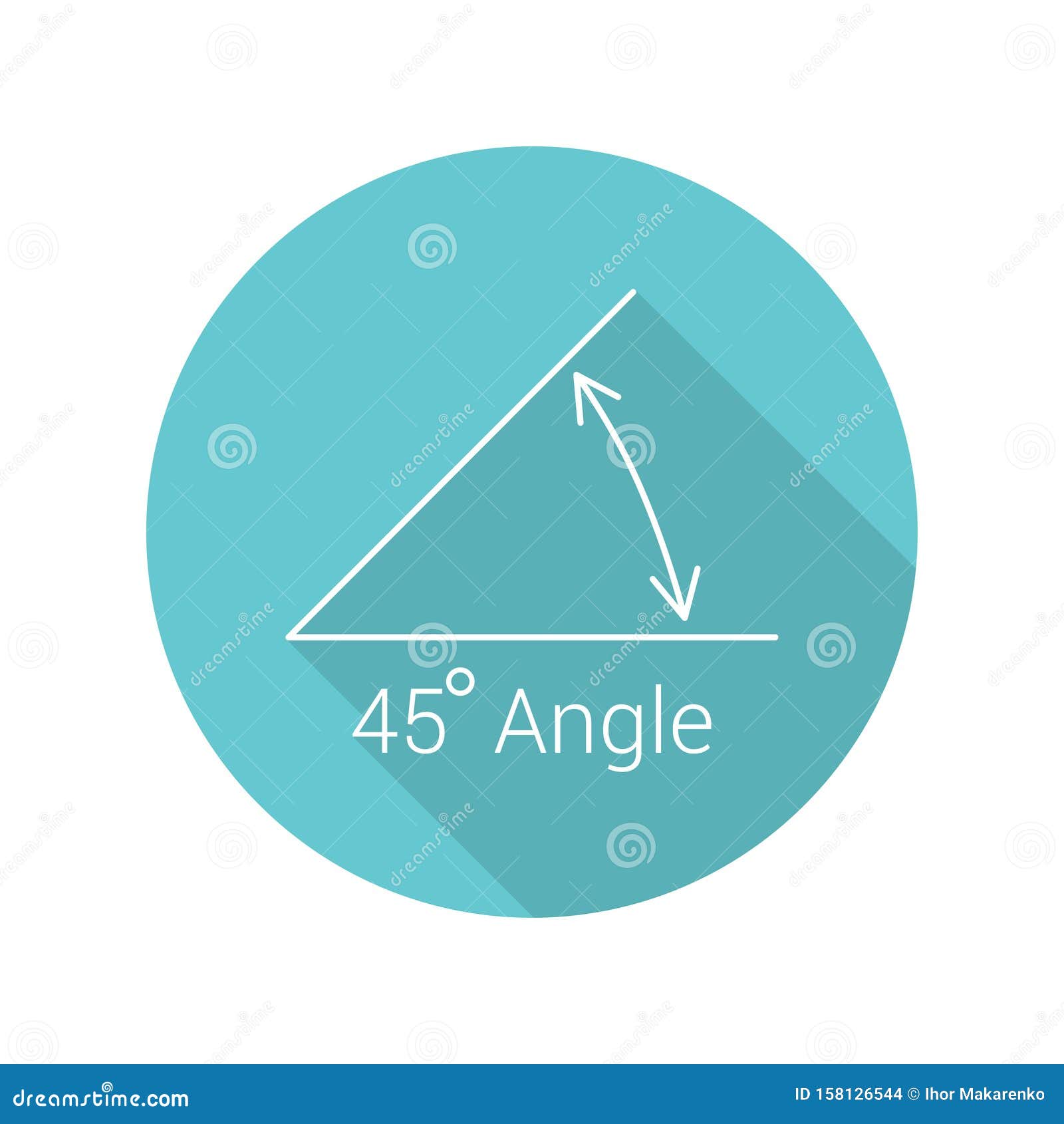 ícone Plano Com ângulo De 45 Graus, ícone Isolado Com Símbolo De ângulo E  Texto Ilustração do Vetor - Ilustração de distância, diagonal: 158126544