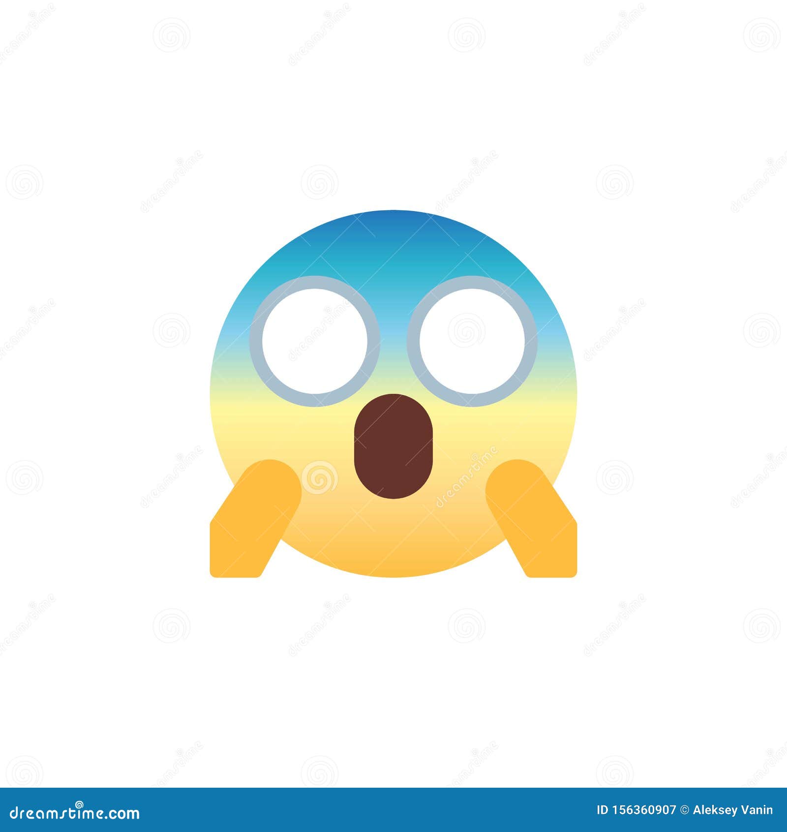 Rosto quadrado de emoticon de medo - ícones de interface grátis