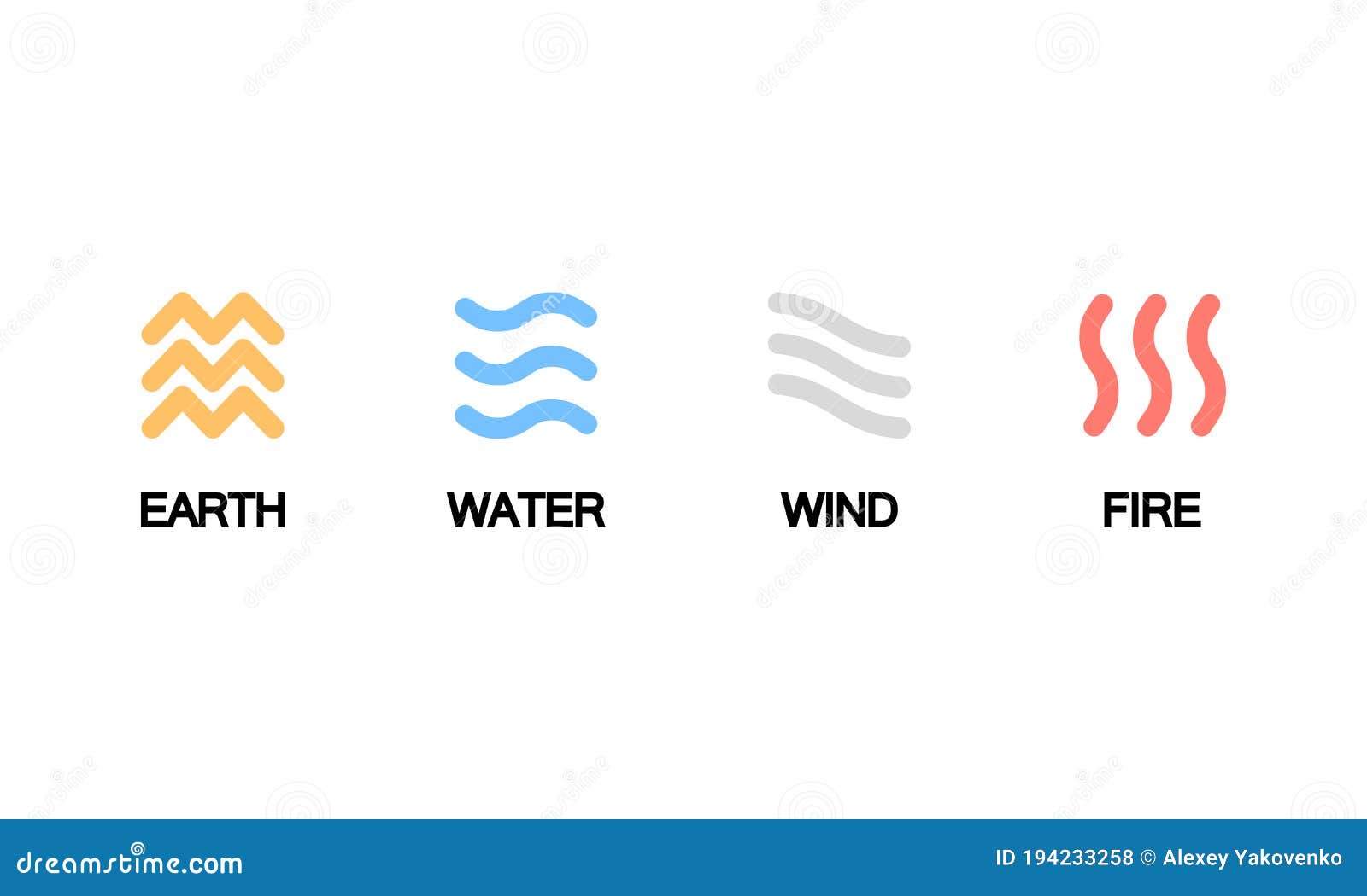 Conjunto De Quatro Elementos Do ícone De Fogo Do Ar Da água Da Terra  Ilustração do Vetor - Ilustração de elemento, nave: 178698220