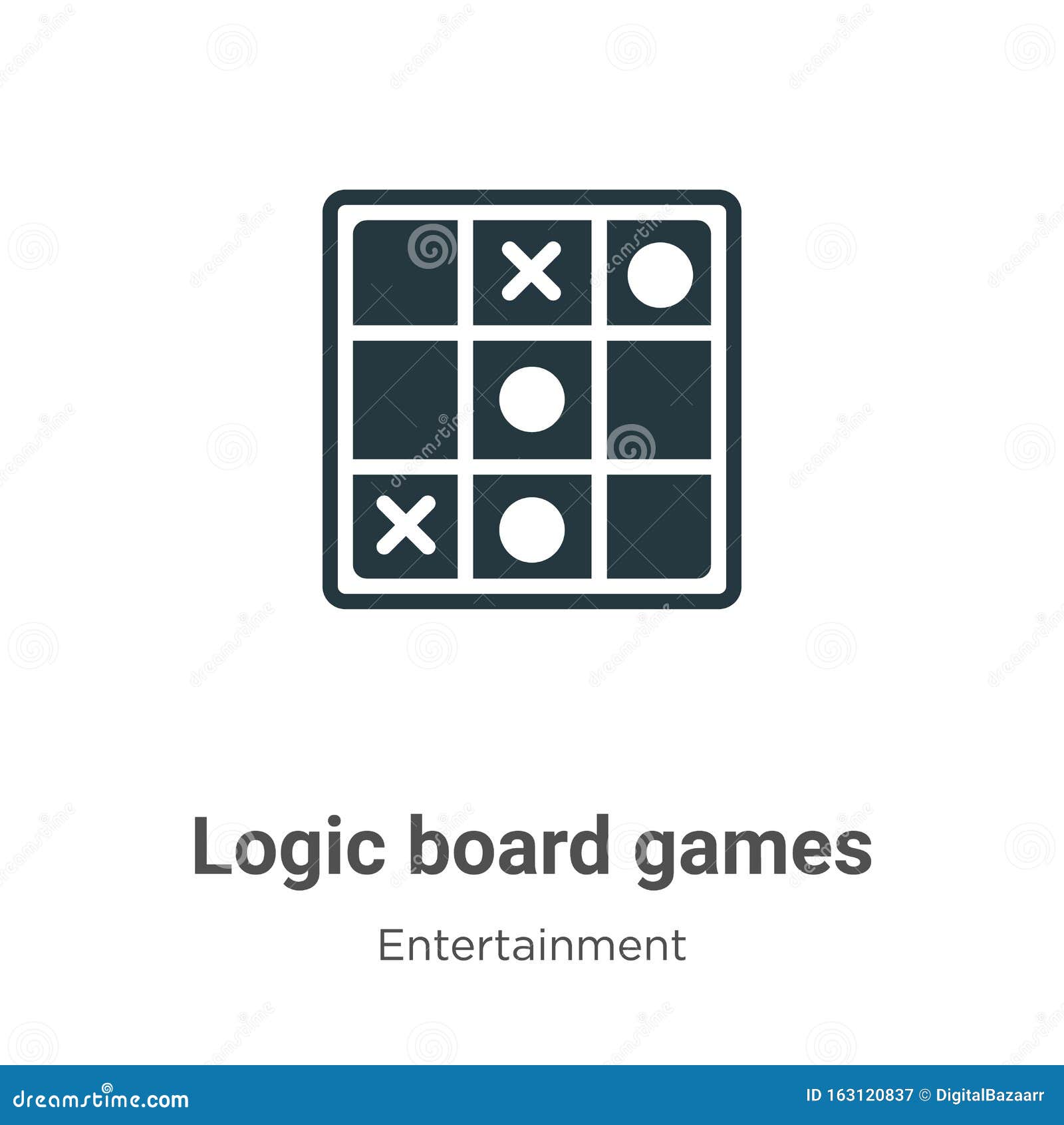 Conjunto de ícones planos de jogos de tabuleiro diferentes jogos