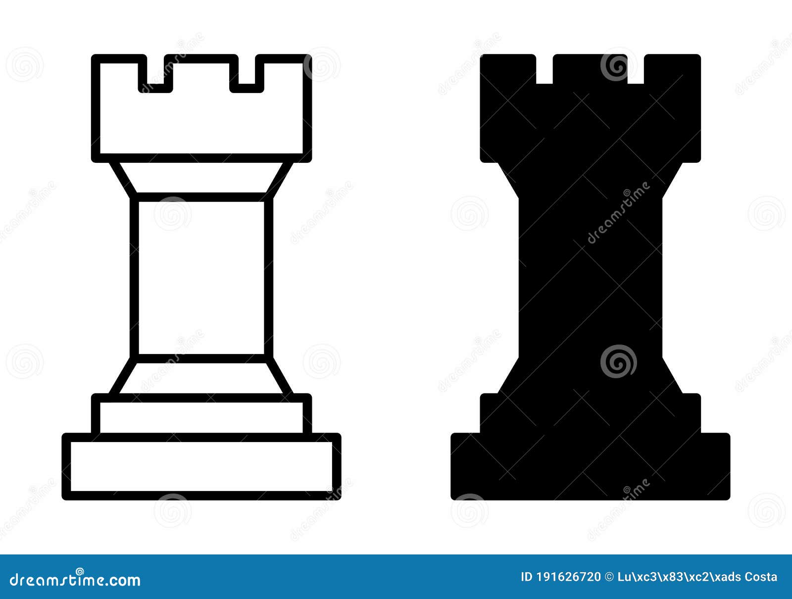 Silhueta De Torre De Xadrez Ilustração Stock - Ilustração de forma