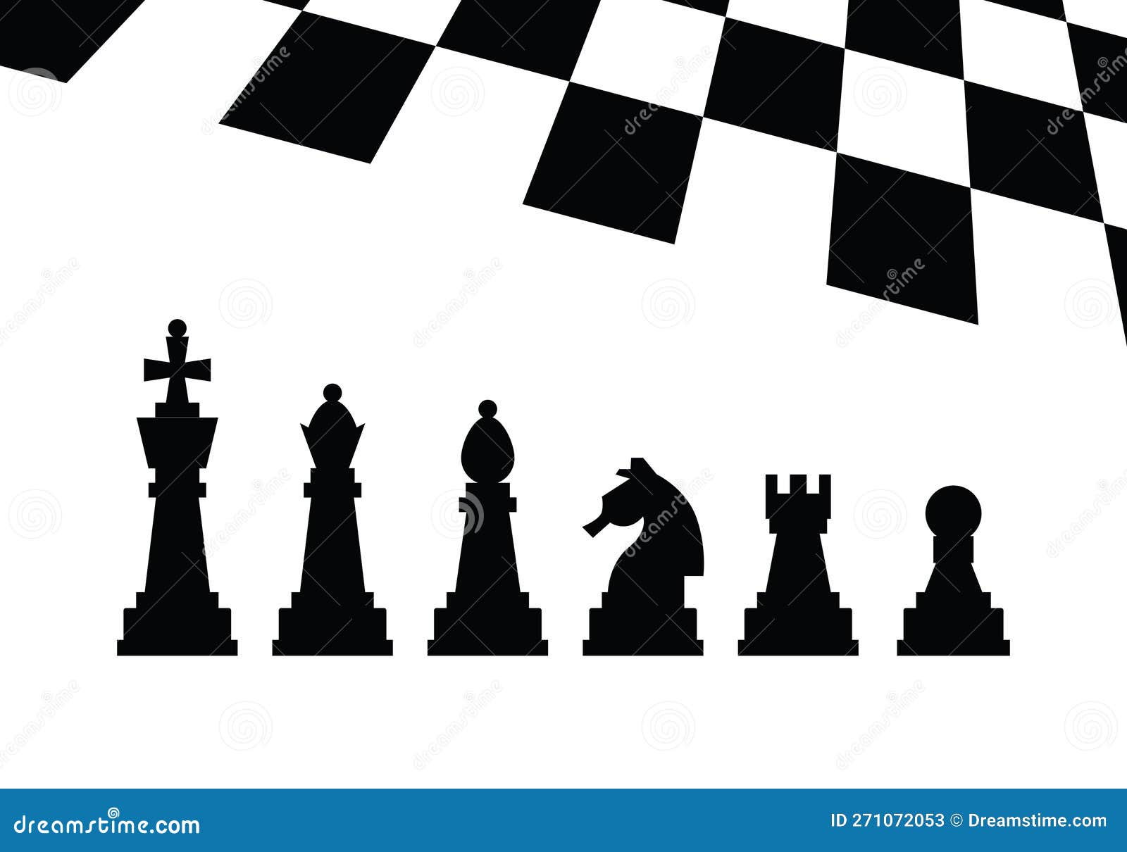tabuleiro de xadrez com silhuettes de peças de xadrez em fundo