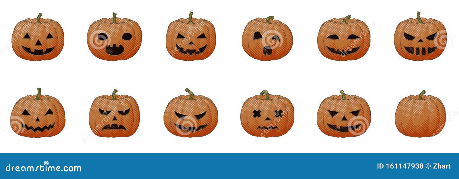 Vetores de Cara De Abóbora De Halloween Assustadora Vector Design