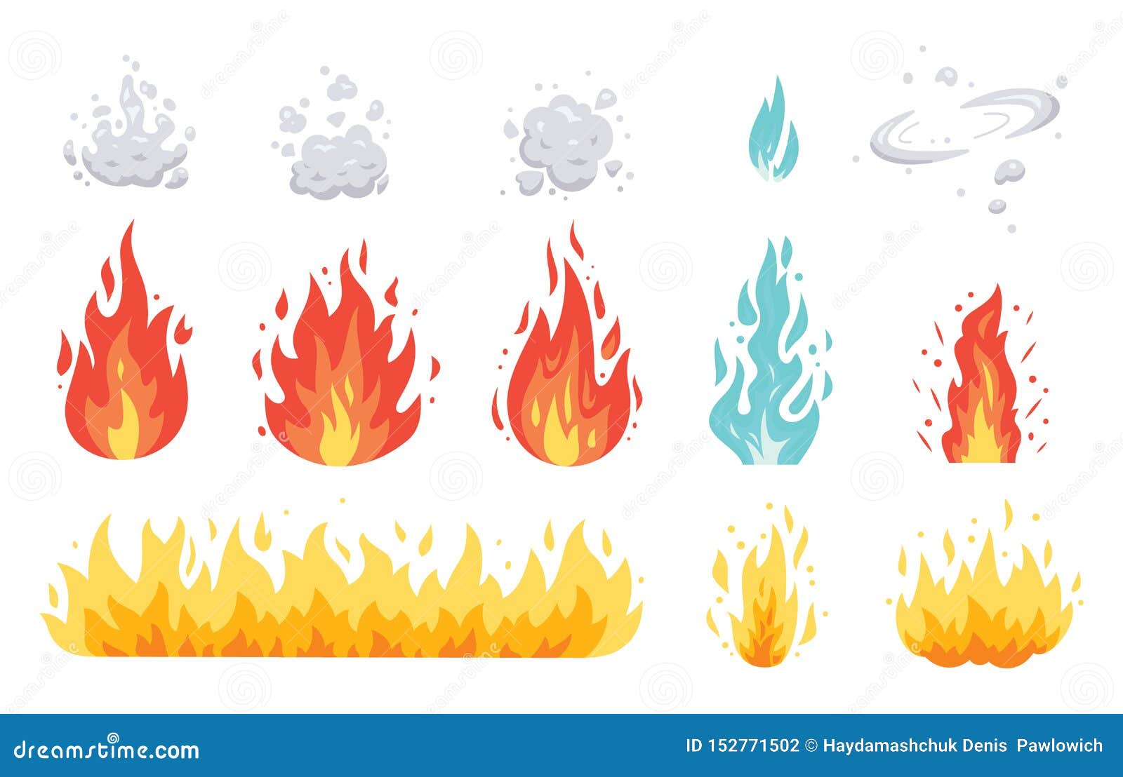 Conjunto de ícones de vetor de chamas de fogo. símbolo da fogueira de chama  isolado. vector eps10