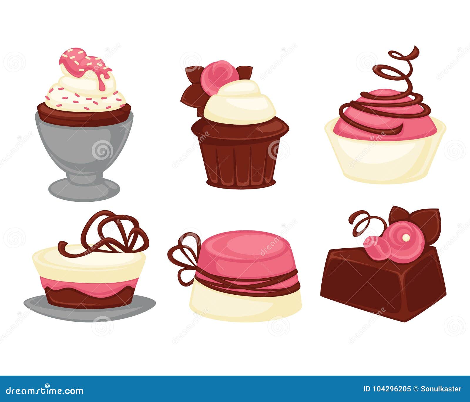 ícones De Jogos Bolos Doces E Sobremesas E Pastelaria Ilustração