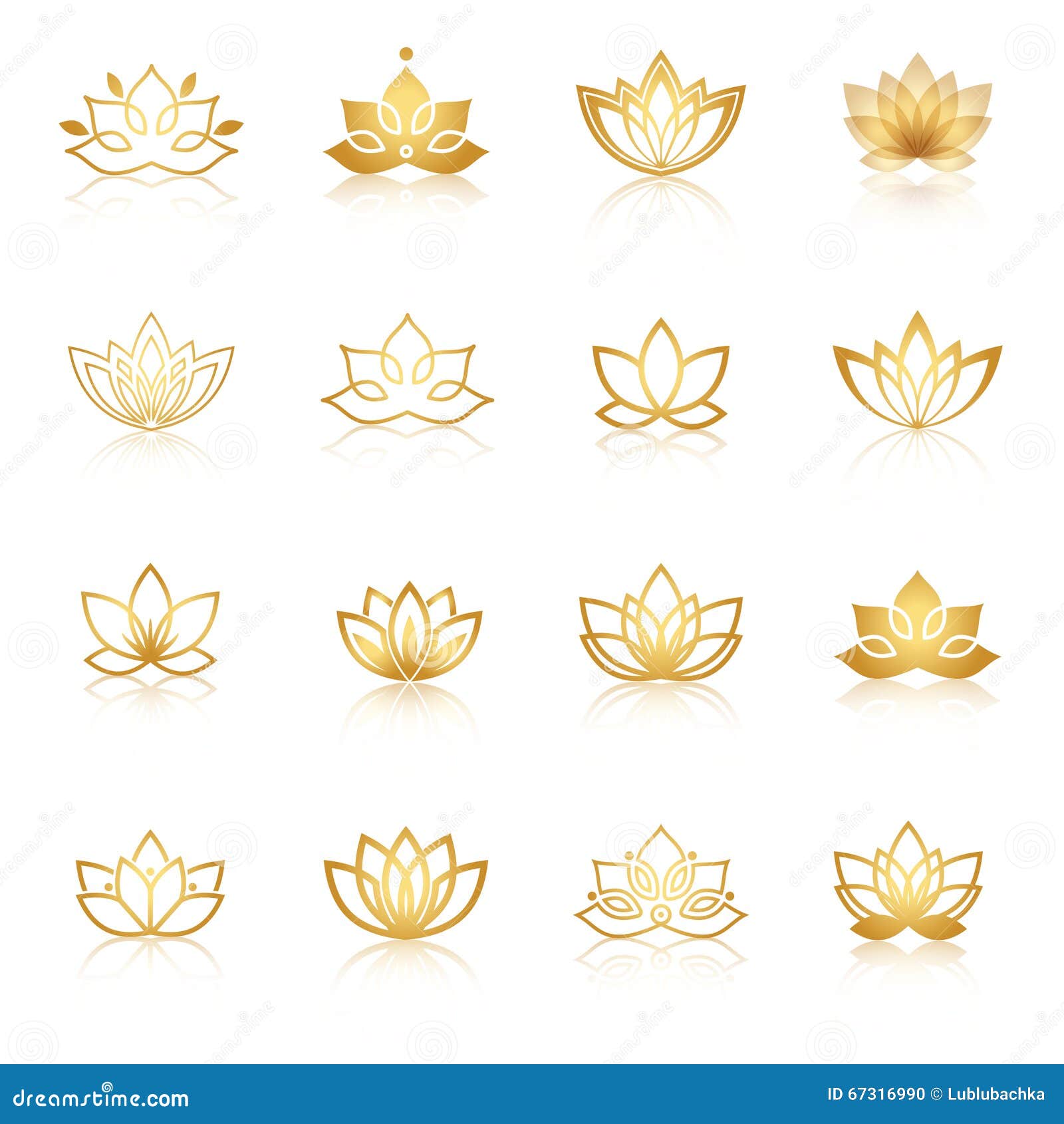 Ícones Dourados Do Símbolo De Lotus Etiquetas Florais Do Vetor Para O  Bem-estar Ind Ilustração do Vetor - Ilustração de dourado, ouro: 67316990