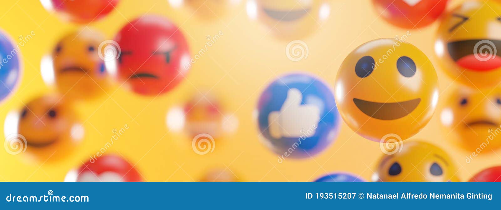 Emoji triste 3d nas mídias sociais do facebook