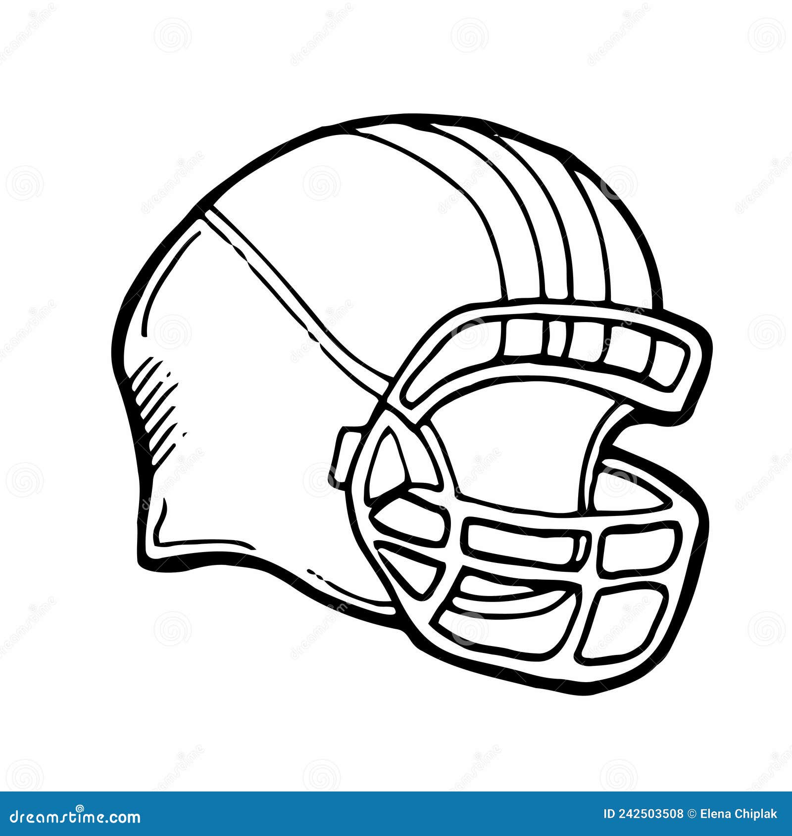 ícono Del Casco De Fútbol Americano Doodle. Esbozo De Casco De Rugby  Vectorial Ilustración del Vector - Ilustración de profesional, equipo:  242503508