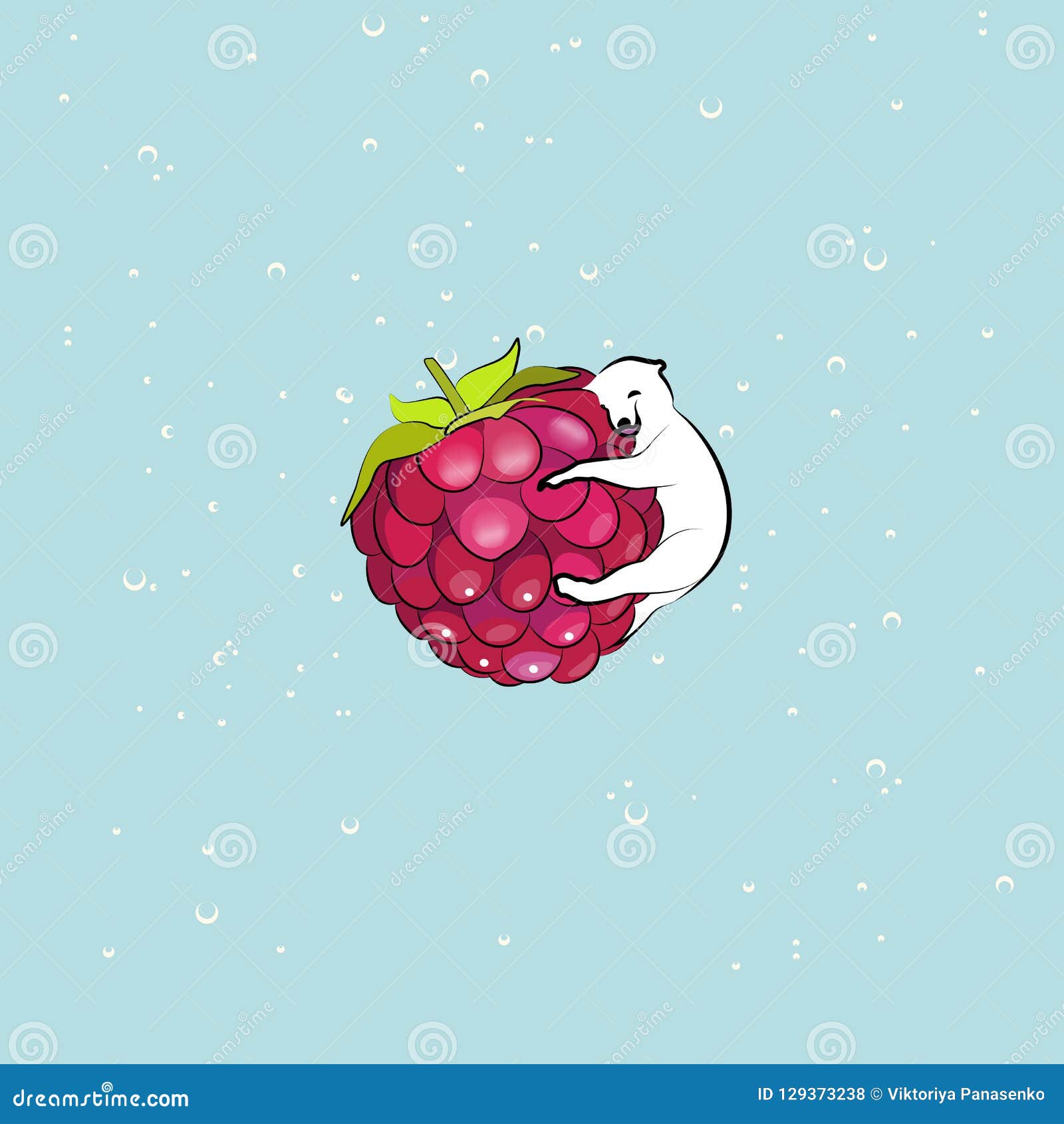 Polar Bear On Raspberry Berry Sweet Dreams Stock Vector Illustration Of Health Animal