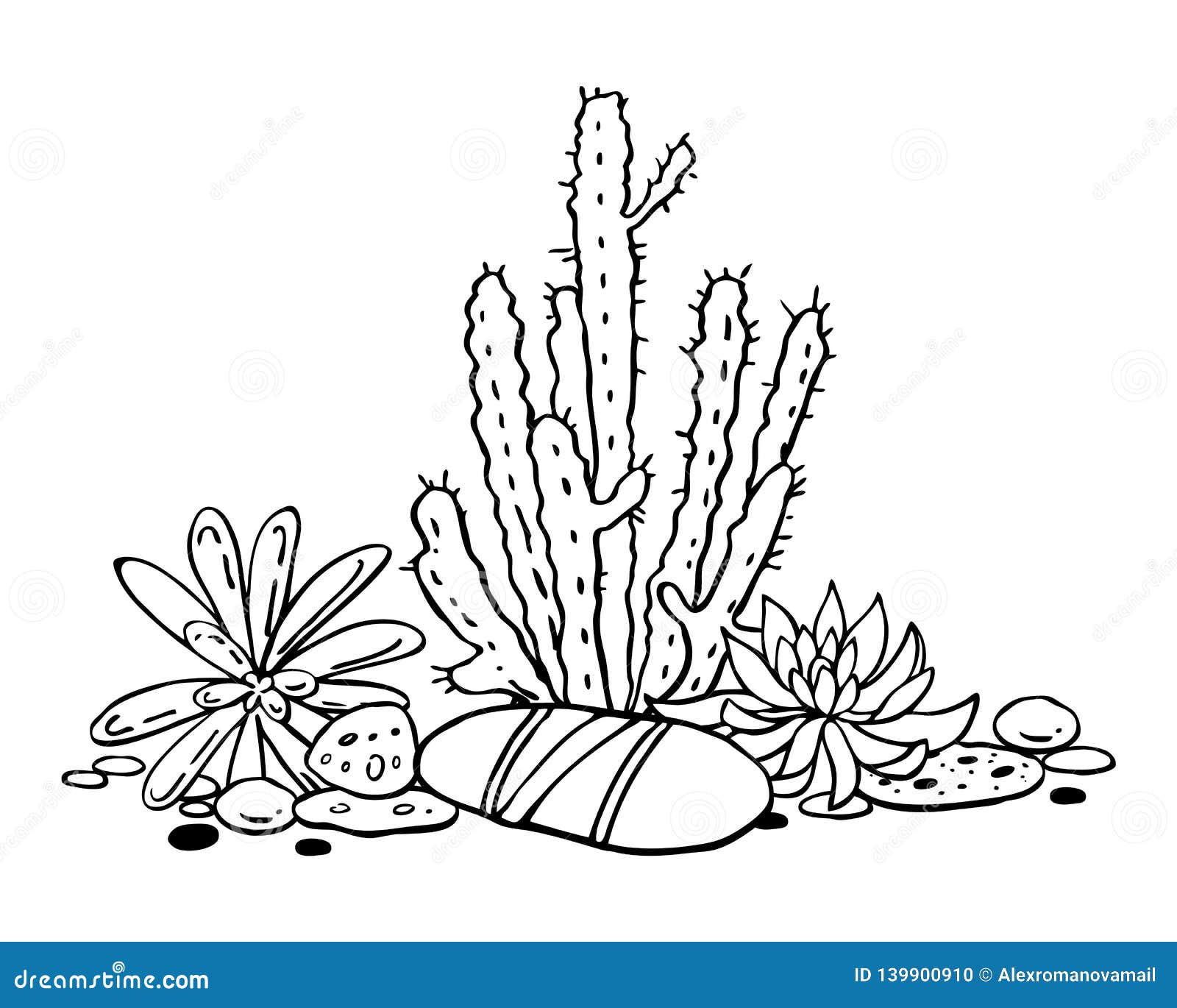 free black and white cactus clipart outline