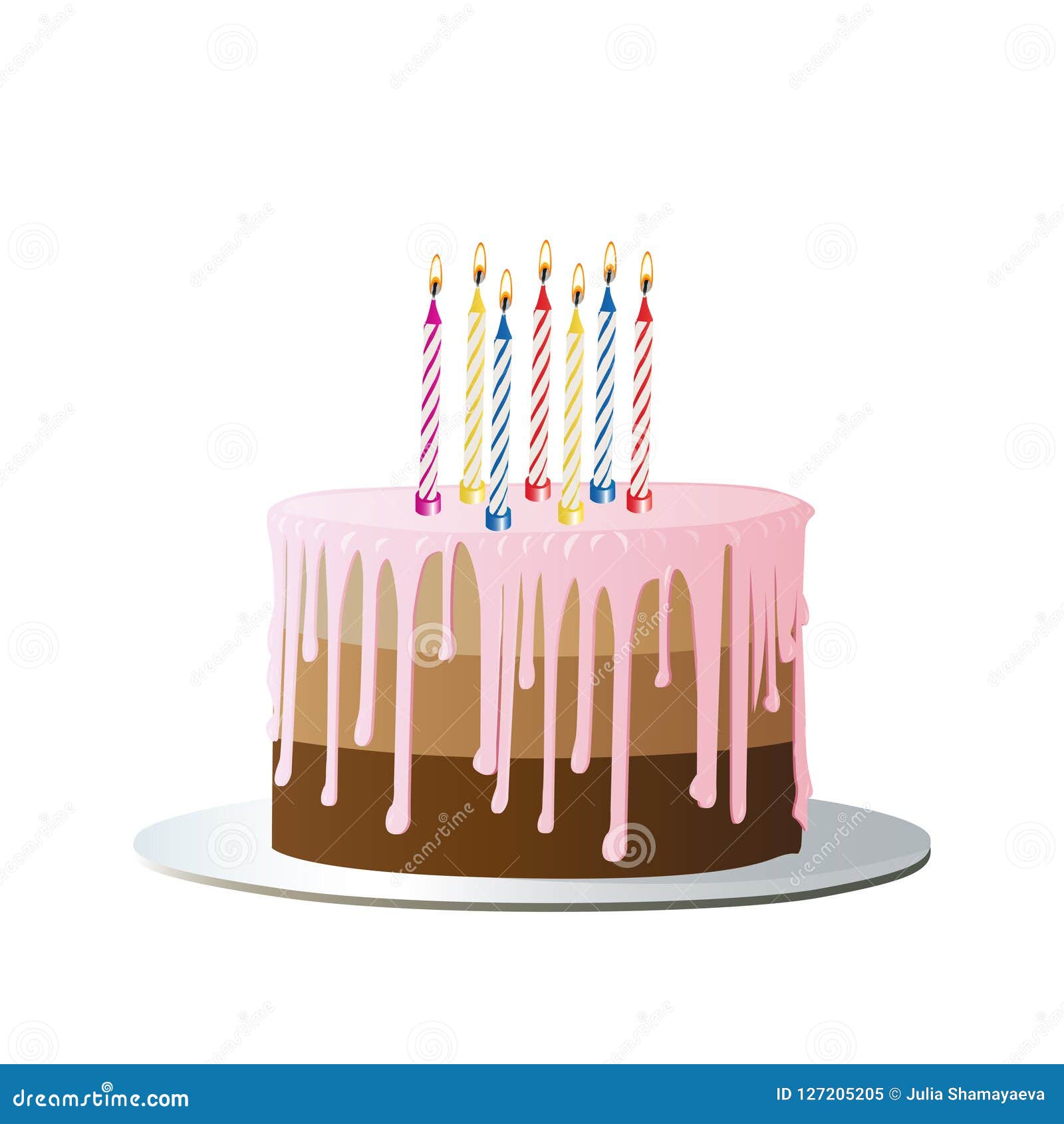 Happy Birthday Cake Isolated On White Background Stock Vector Illustration Of Vector White