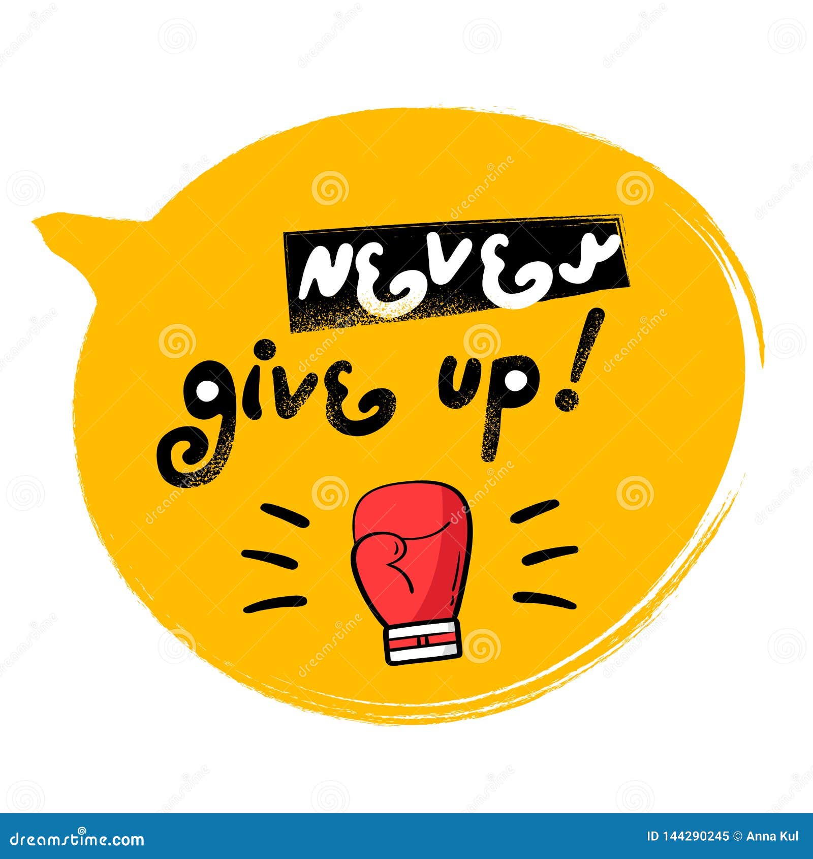 Speech Bubble - Never Give Up Stock Vector - Illustration of cartoon,  isolated: 144290245