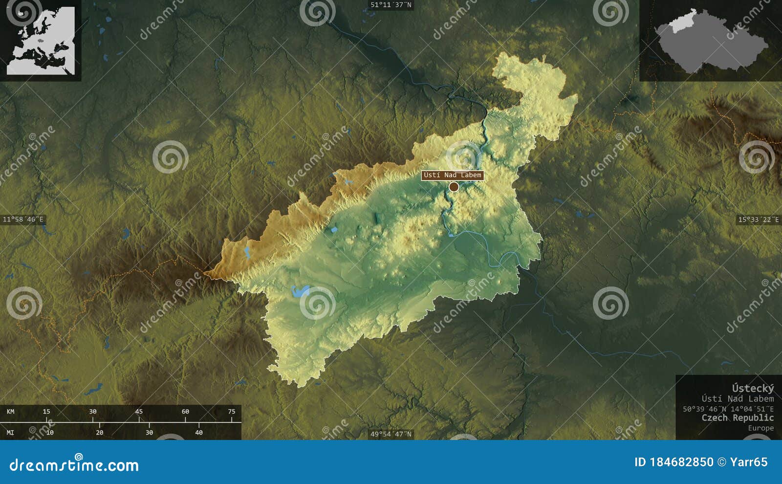 Ustecky Czech Republic Composition Relief Stock Illustration Illustration Of Geography Legend