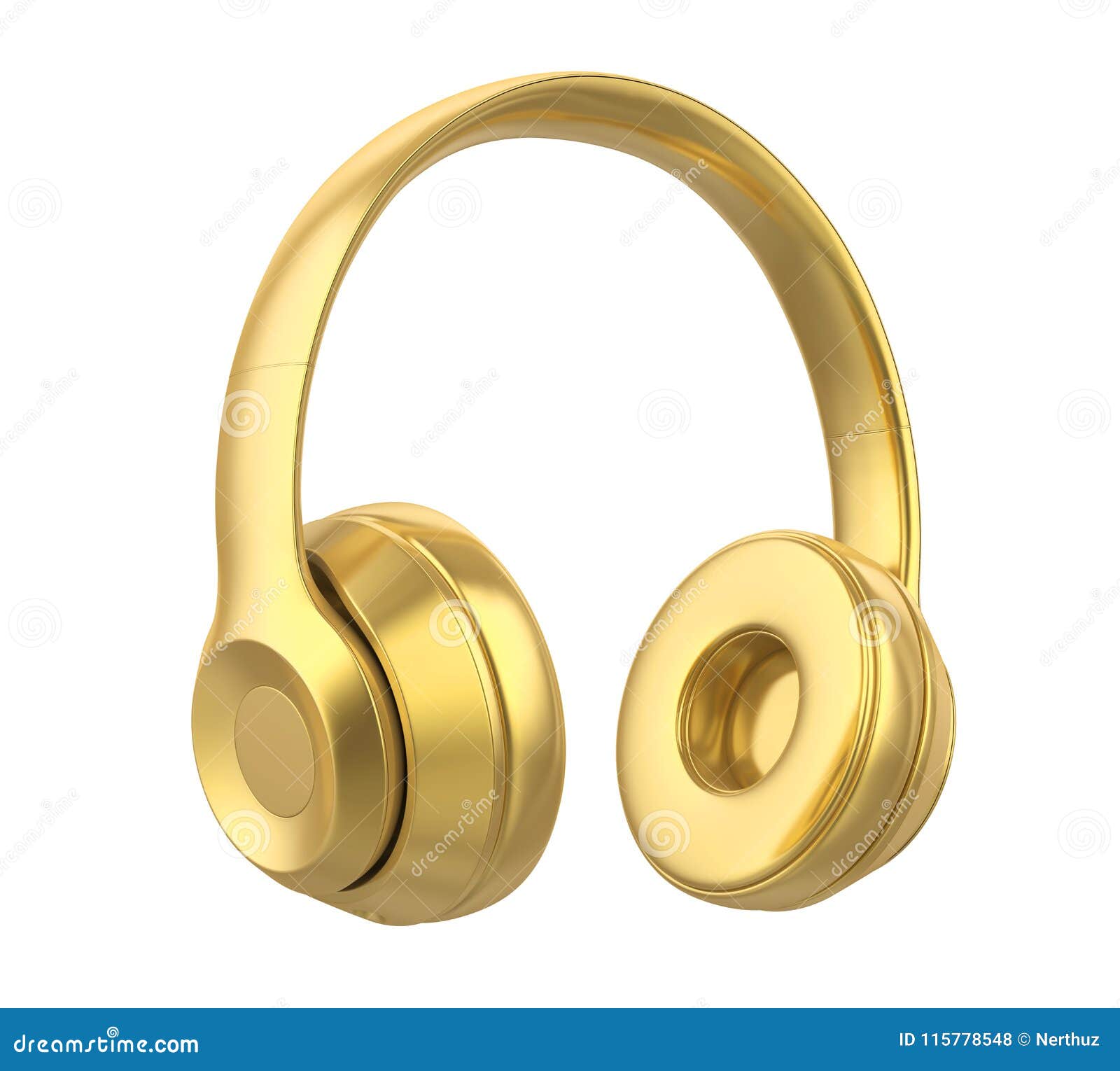 Ακουστικά που απομονώνονται χρυσά Απεικόνιση αποθεμάτων - εικονογραφία από  basso, accidence: 115778548
