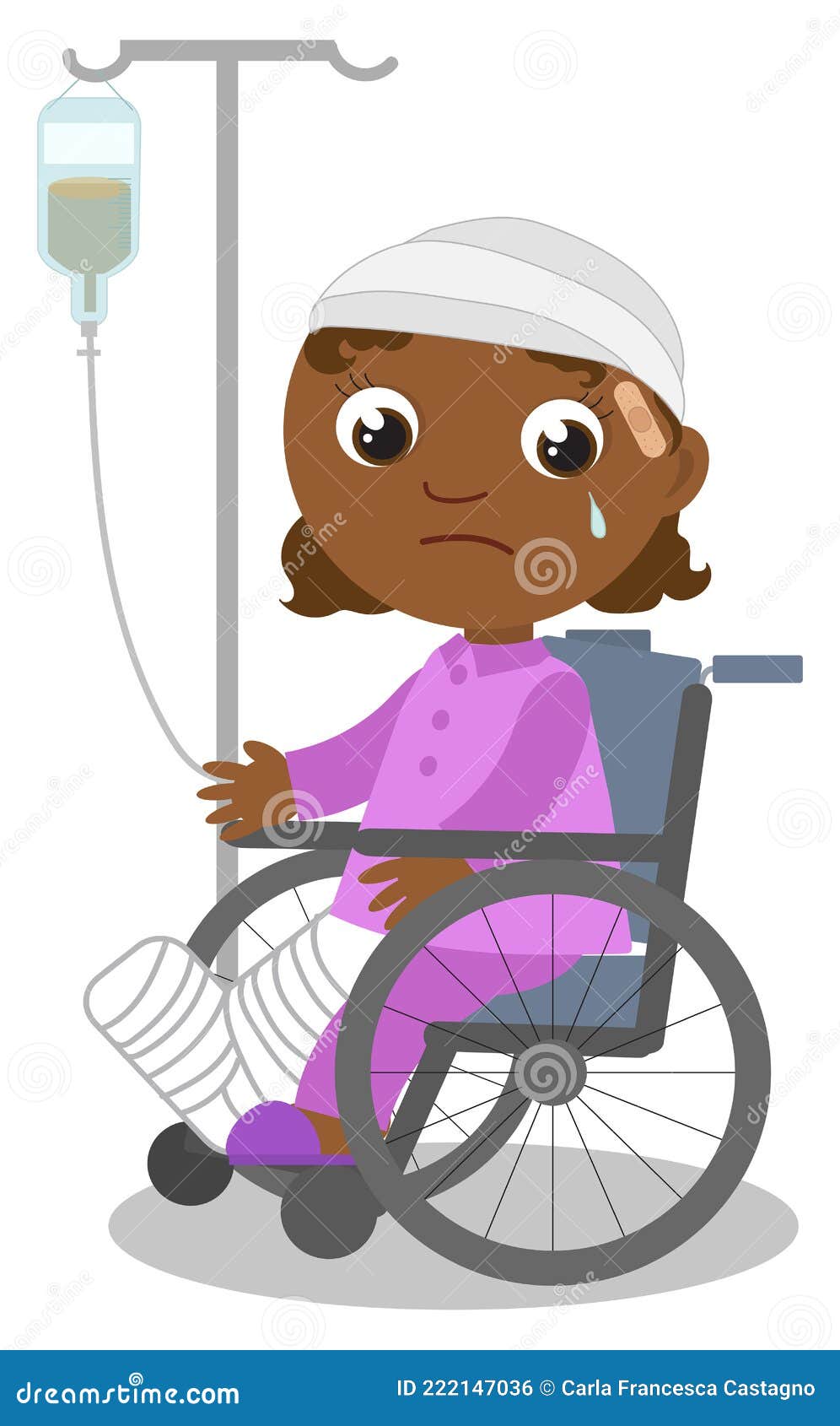 κορίτσι σε αναπηρικό καροτσάκι με σπασμένο διάνυσμα ποδιού Διανυσματική  απεικόνιση - εικονογραφία από childhood: 222147036
